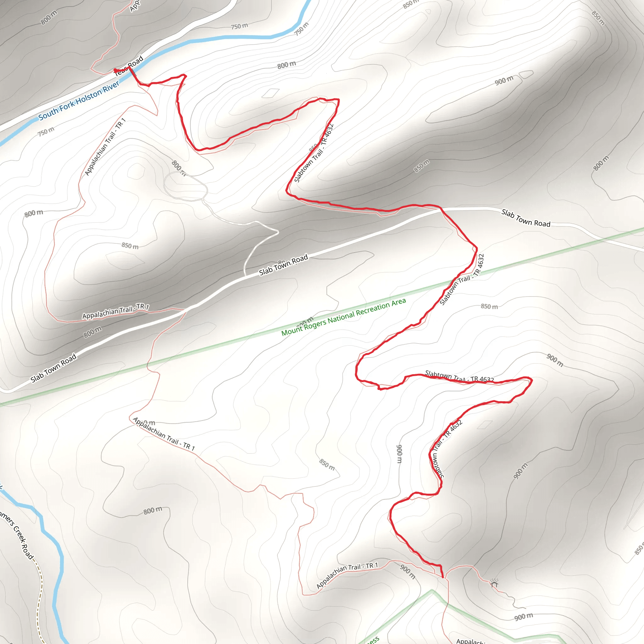 Slabtown Trail mobile static map
