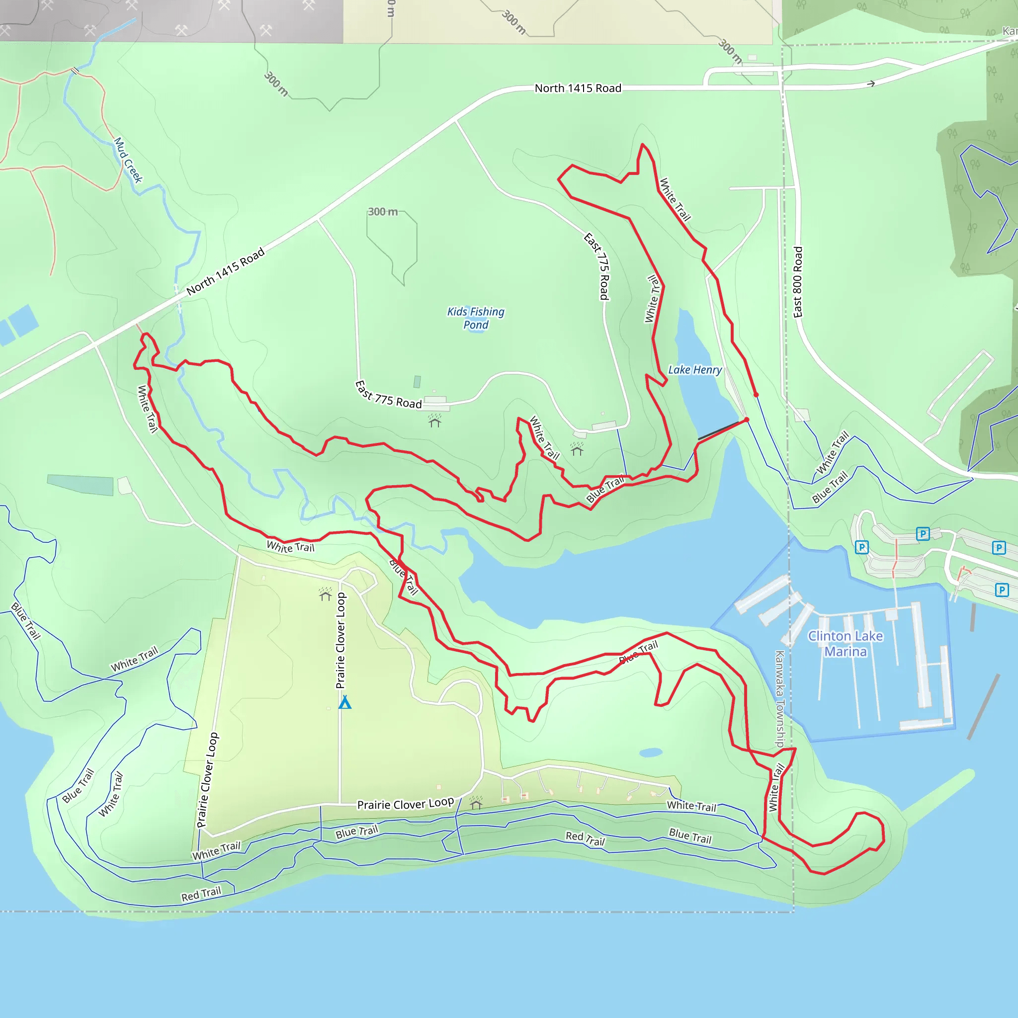 Lake Henry and Clinton State Park Loop mobile static map
