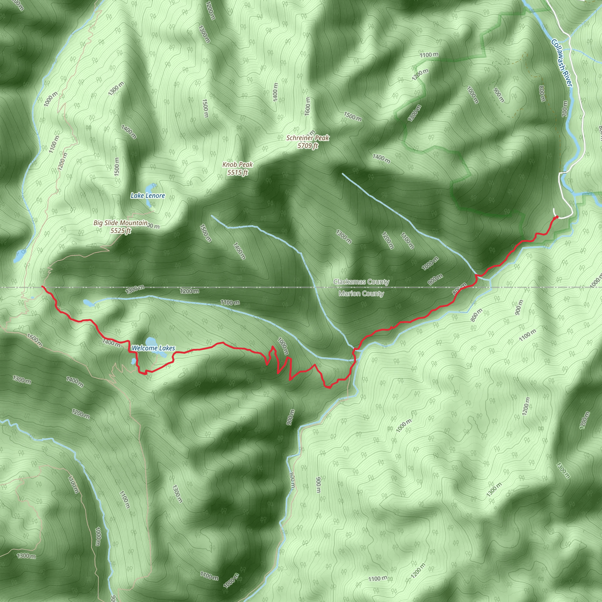 West Lake Way via Elk Lake Creek Trail mobile static map