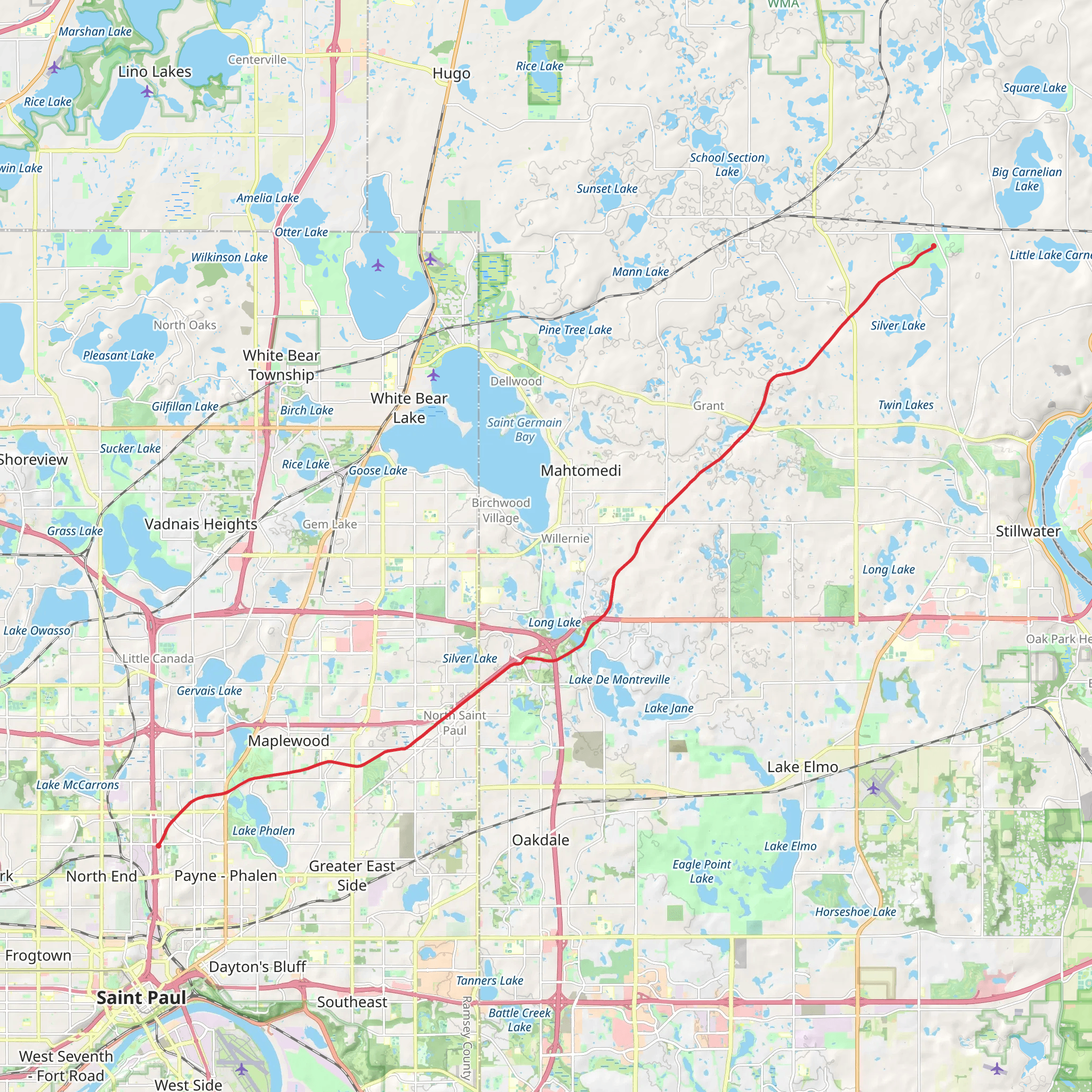 Gateway State Trail mobile static map