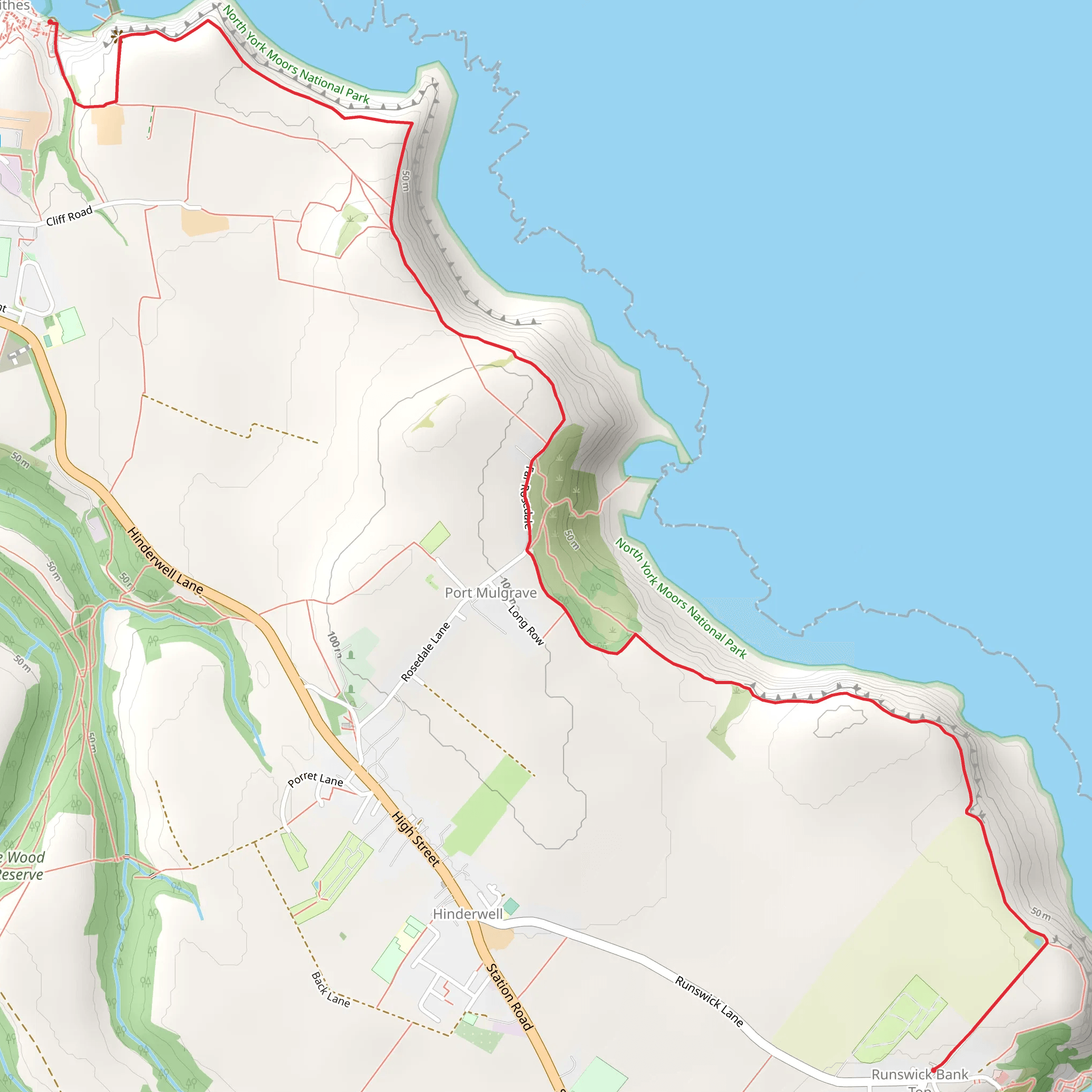 Runswick Bank Top to Staithes Walk mobile static map