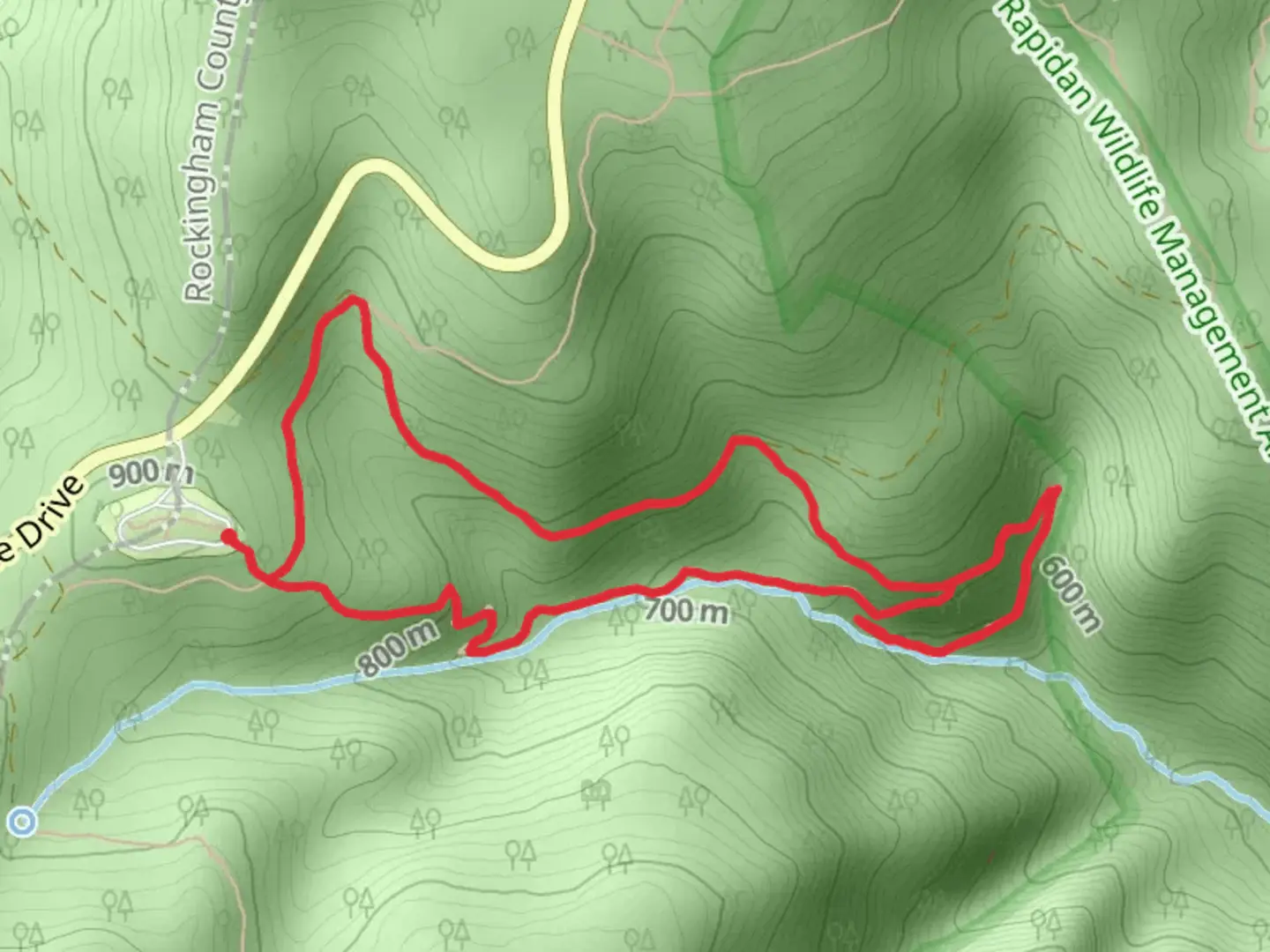 An image depicting the trail South River Falls Loop Trail and its surrounding area.
