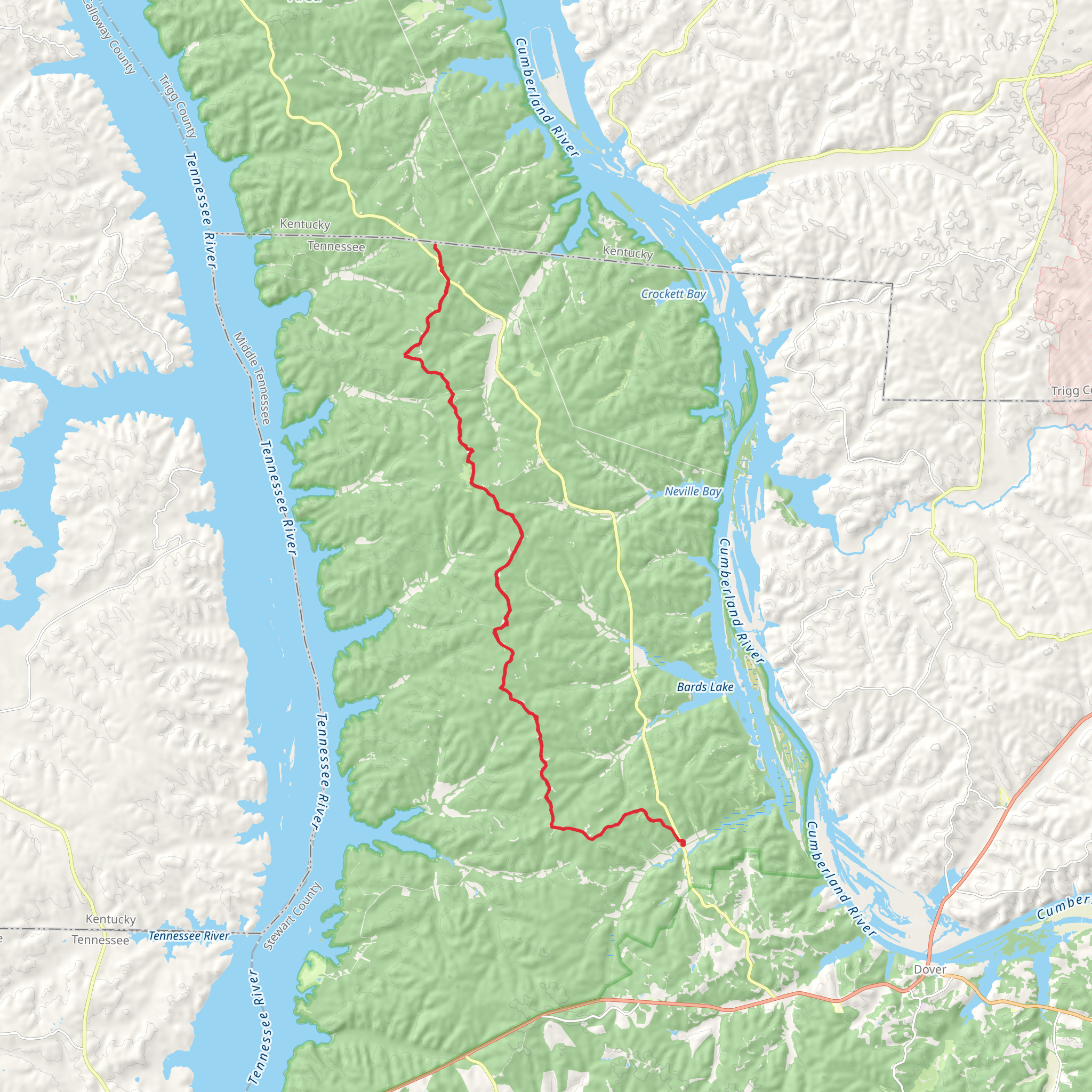 Round Top - North - South Trail mobile static map