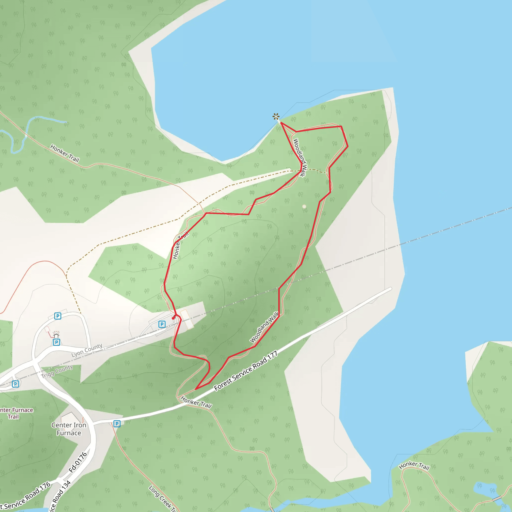 Honker Lake Shore Loop mobile static map