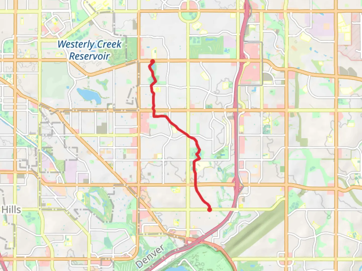 An image depicting the trail Westerly Creek Regional trail and its surrounding area.