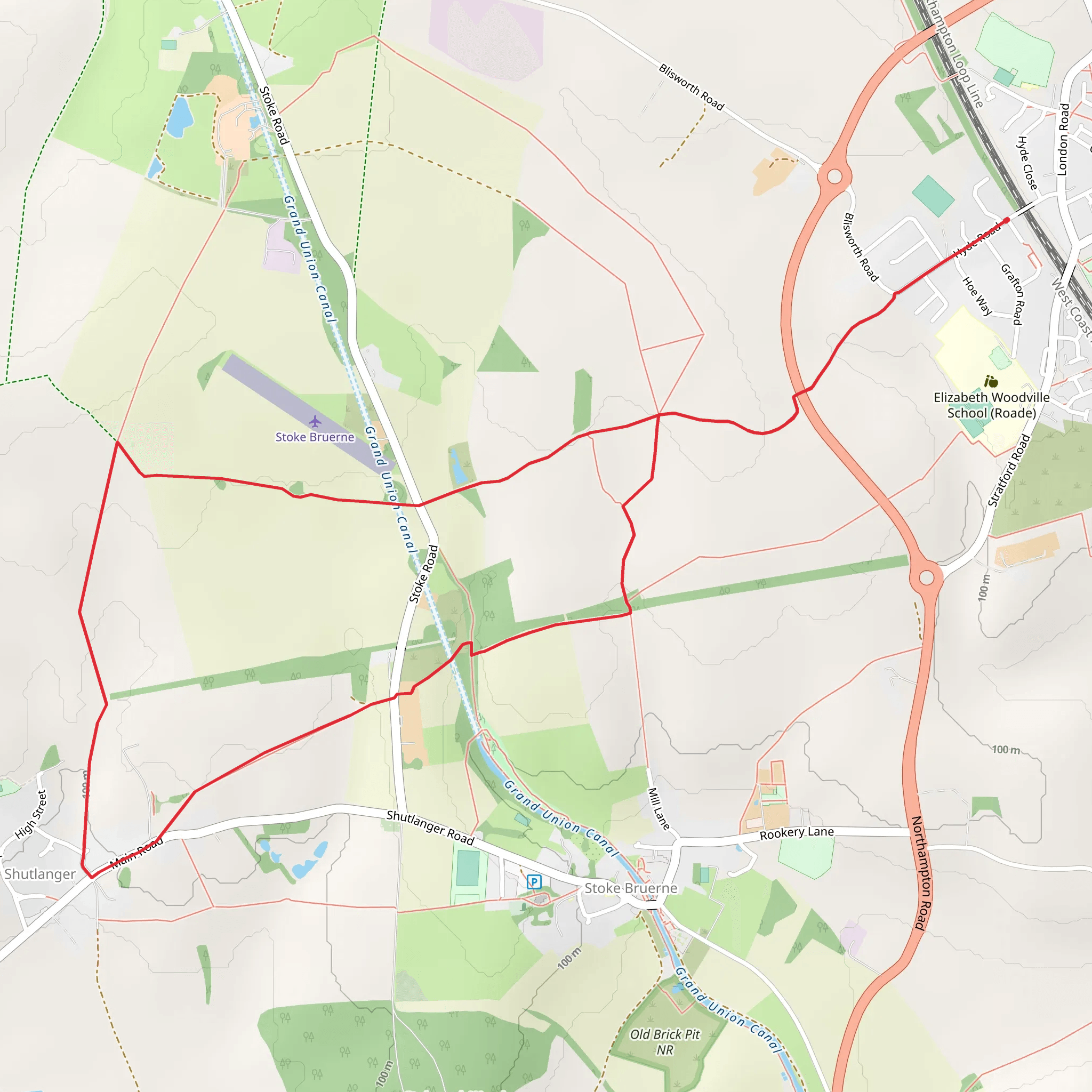 Stoke Bruerne Country Park Loop mobile static map