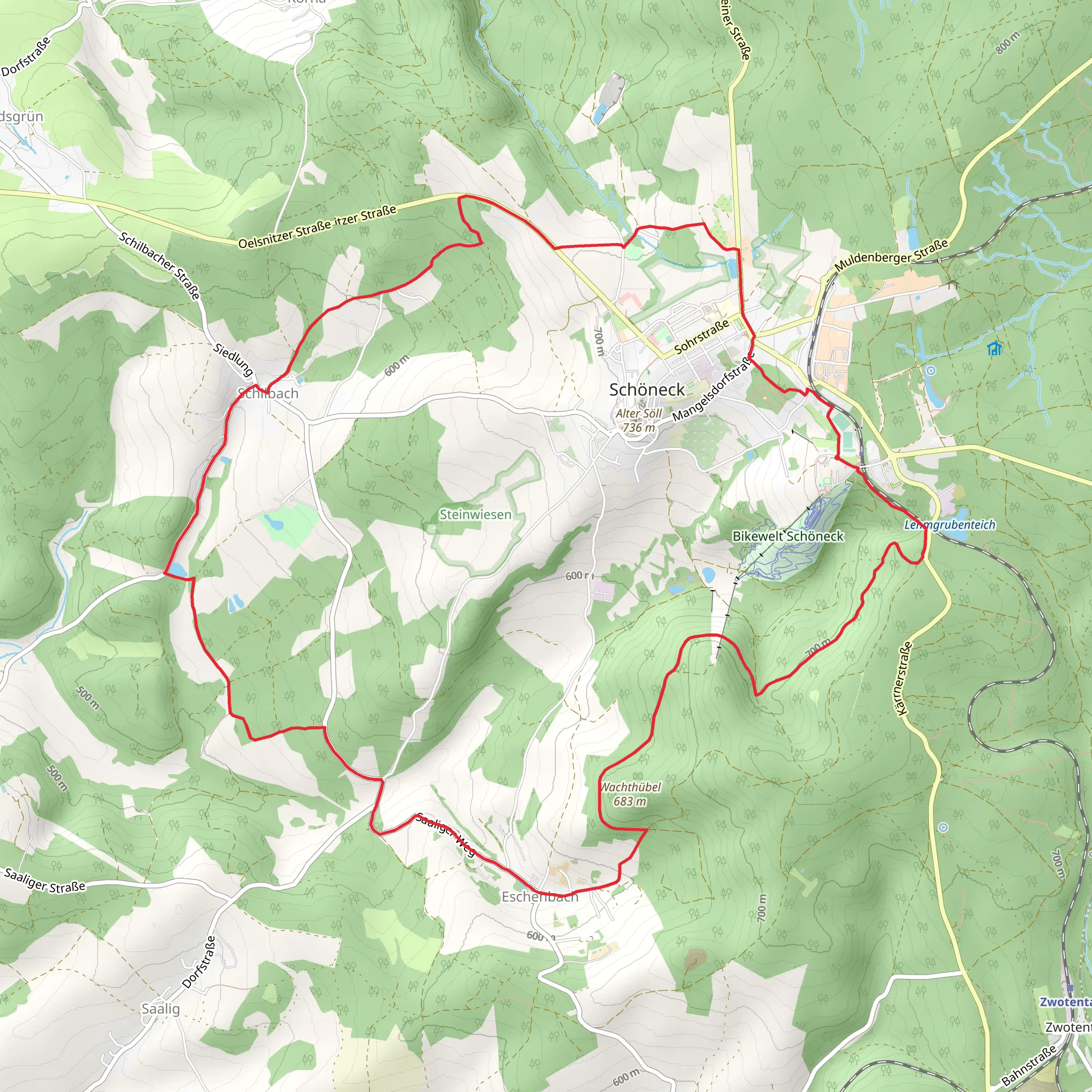 Schoneck and Eschenbach Loop mobile static map