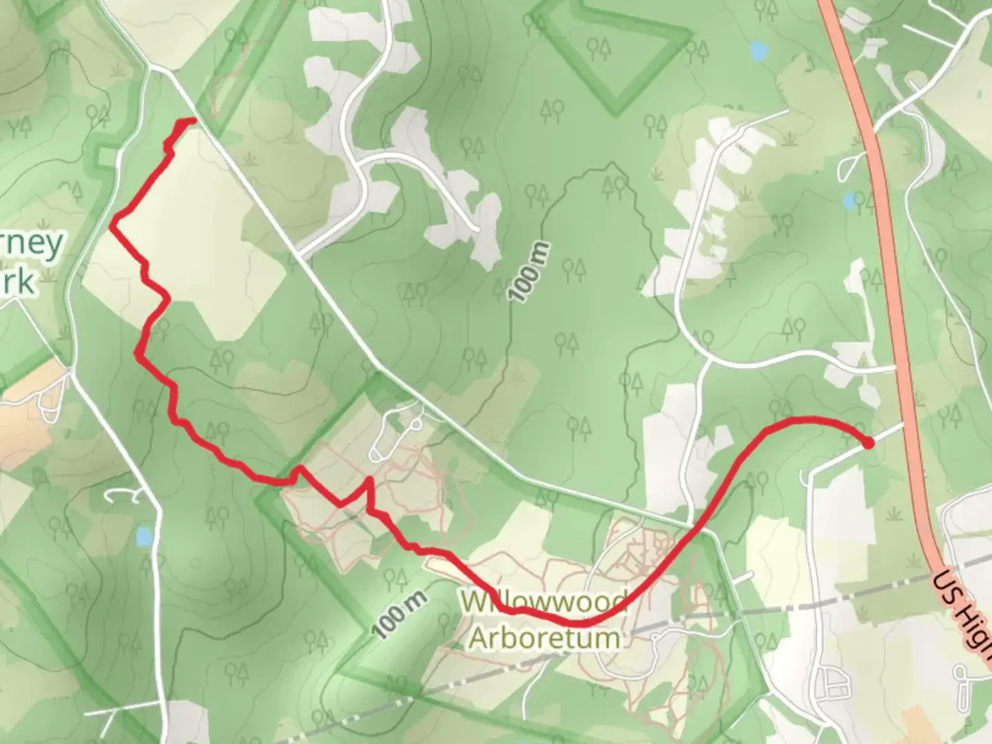 An image depicting the trail Patriots' Path - Daly Road and its surrounding area.