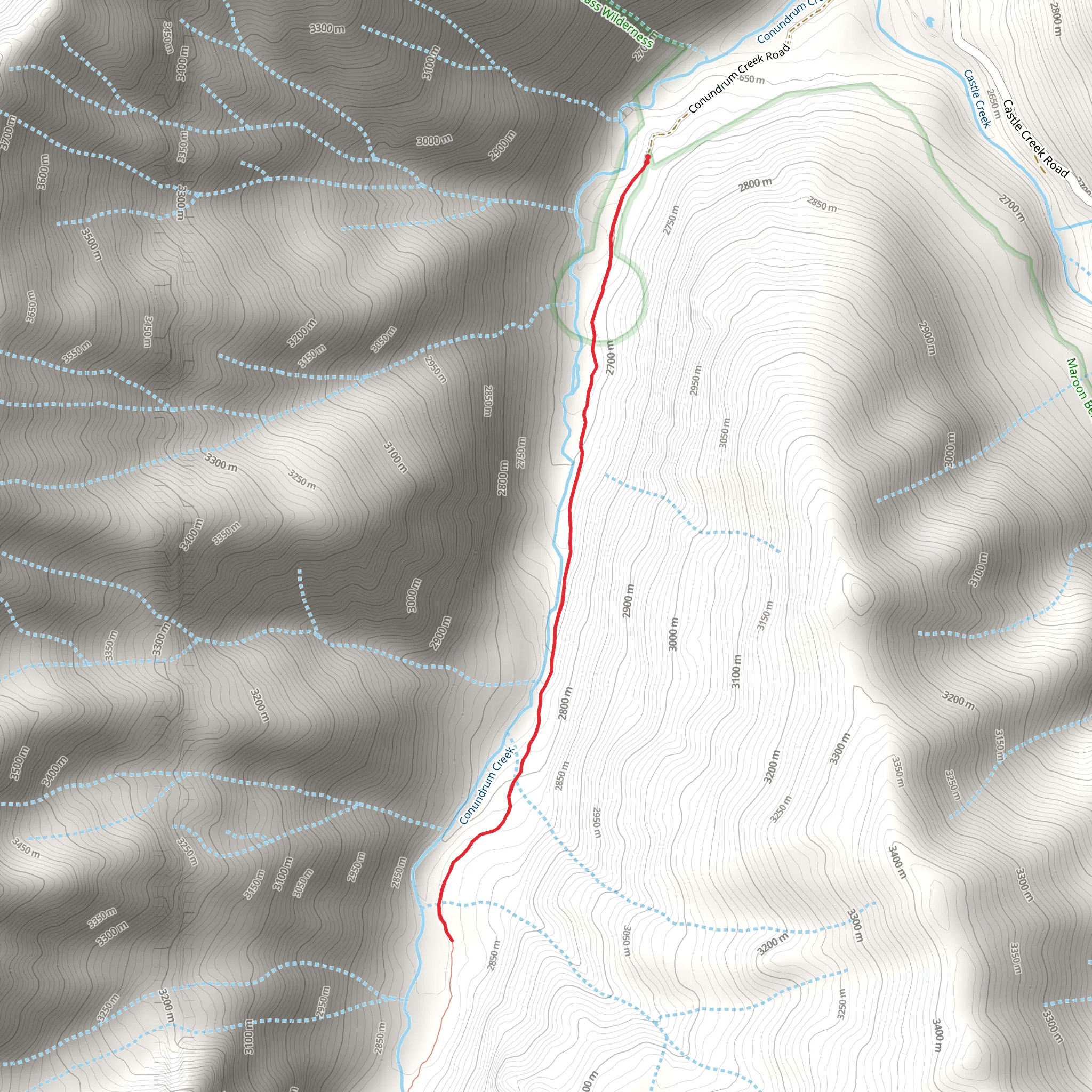 Conundrum Creek Short Trail mobile static map