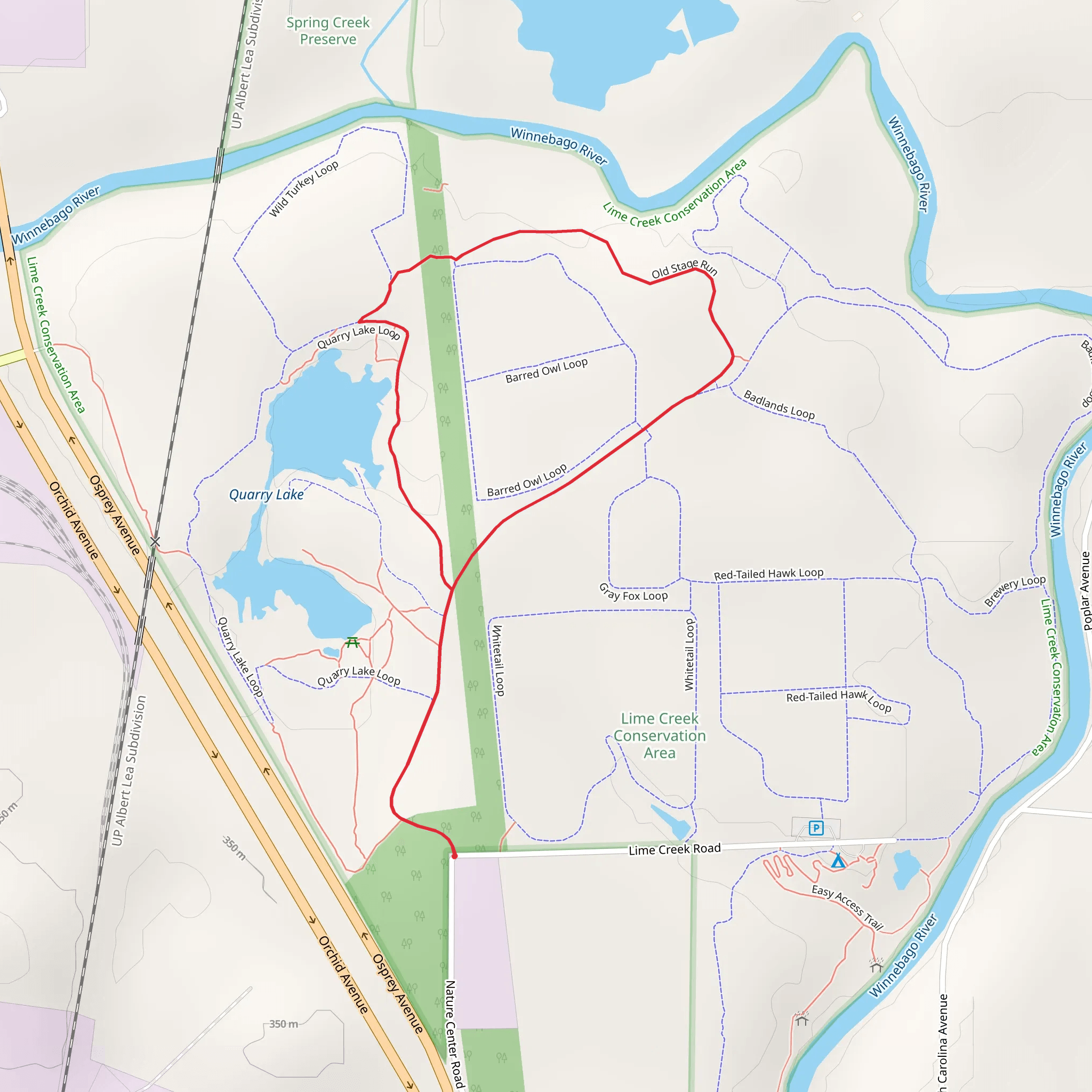 Old Stage Run - Quarry Lake Loop mobile static map