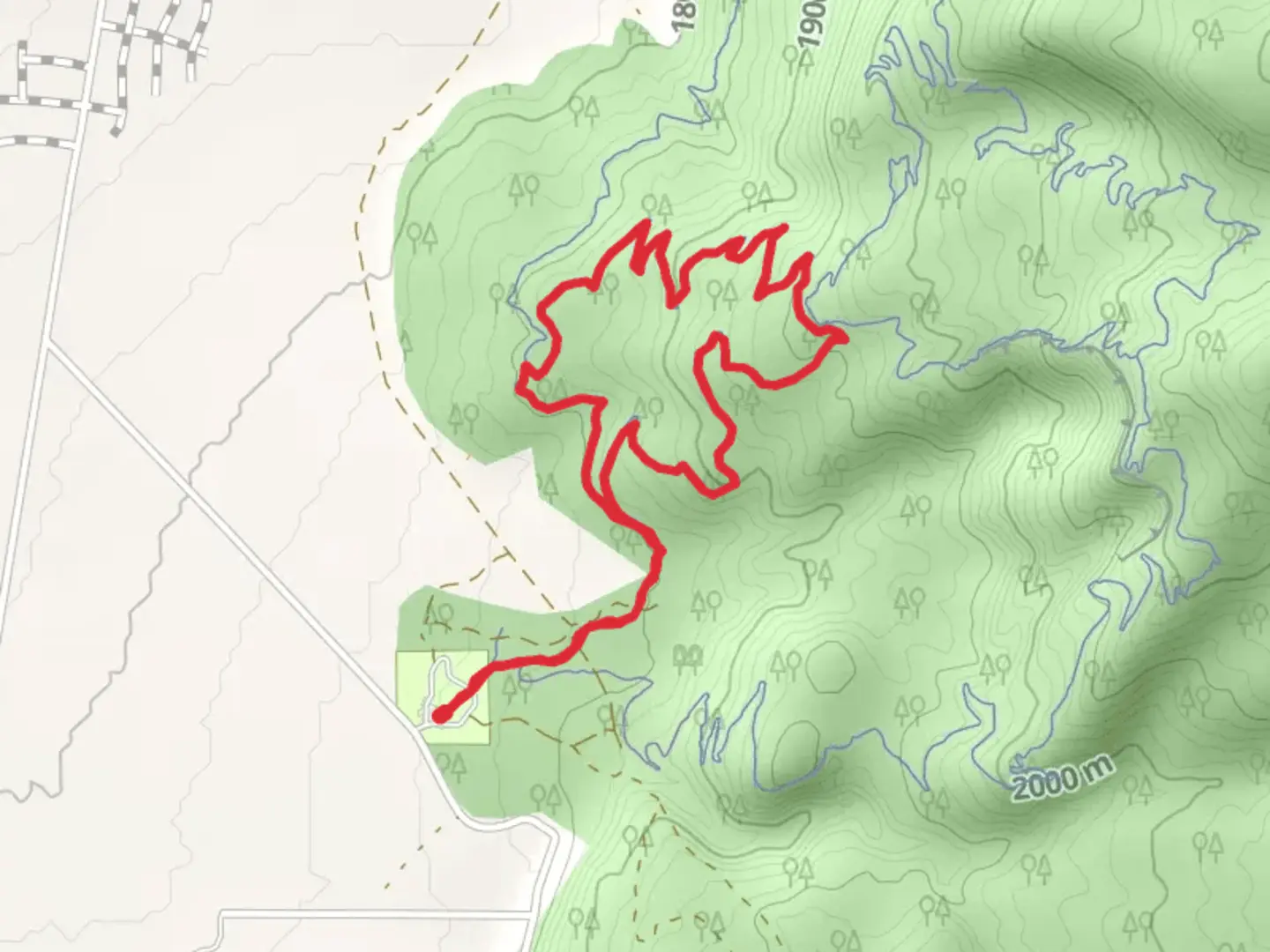 An image depicting the trail Turnpike and Black OPS Loop and its surrounding area.