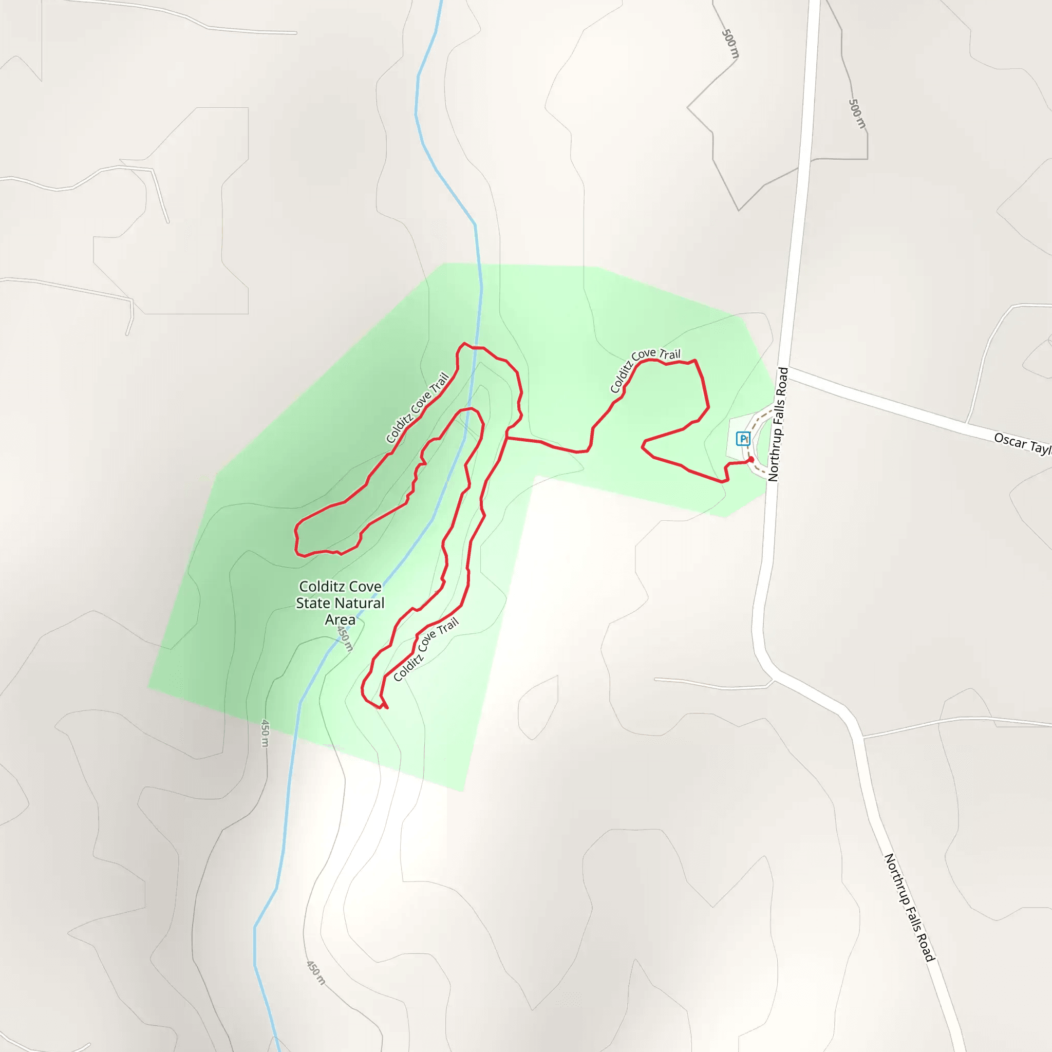 Colditz Cove Loop Trail mobile static map