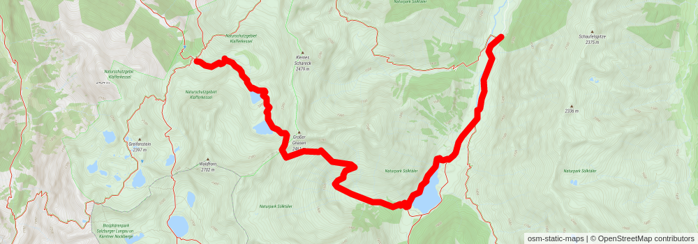 Breitlahnalm - Goldlacken - Sonntagskarseen - Schwarzensee stage 2 Map