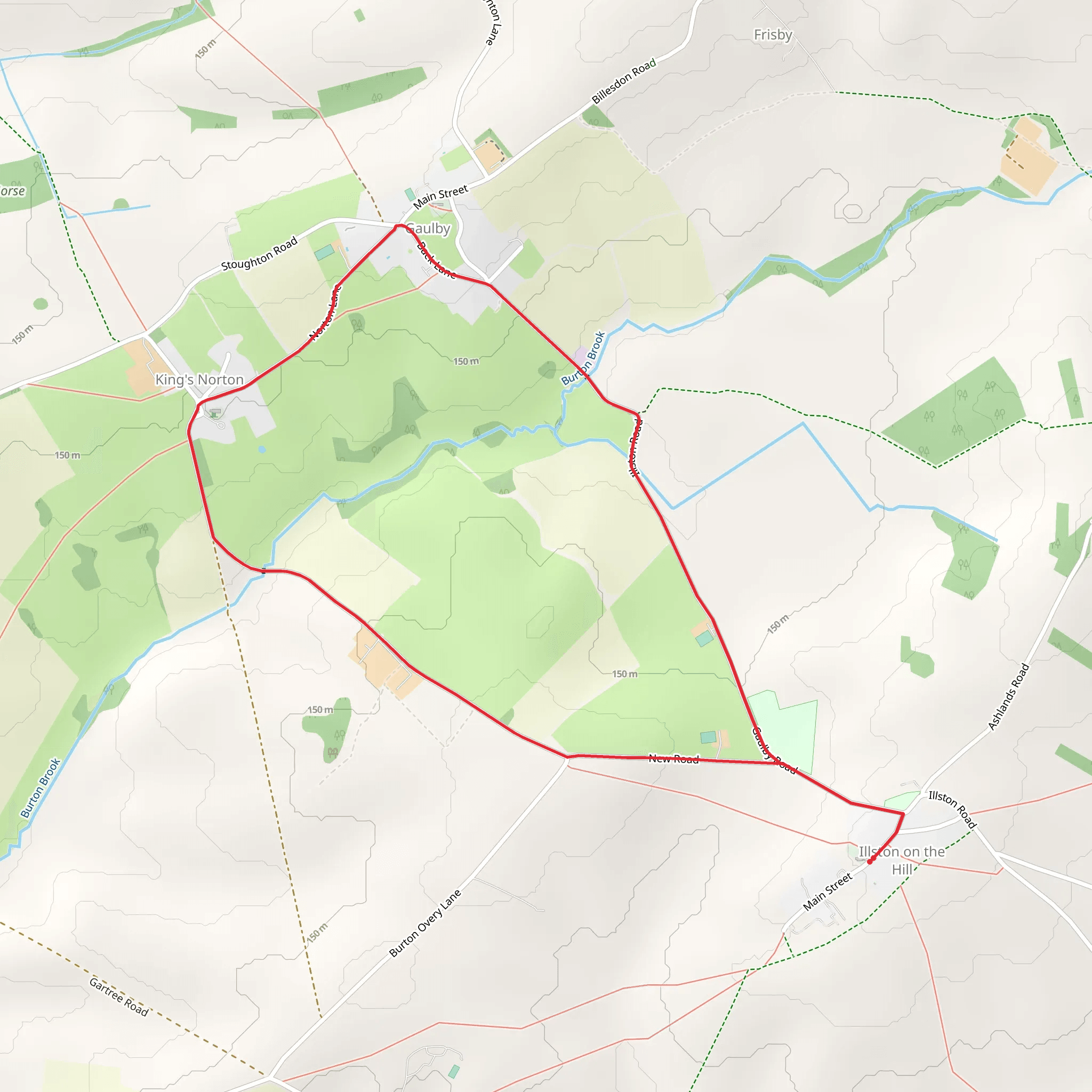 Illston on the Hill and Gaulby Loop mobile static map