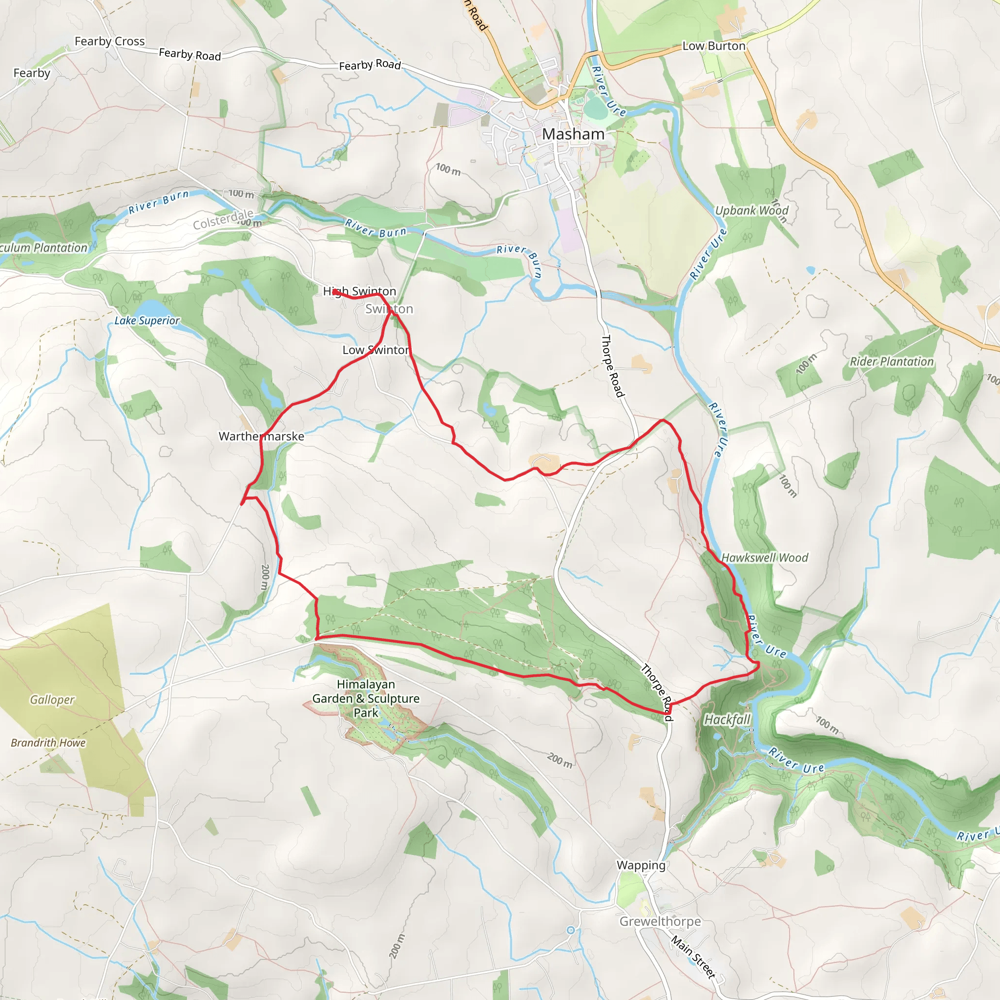 Swinton Southern Loop via Limehouse Hill mobile static map