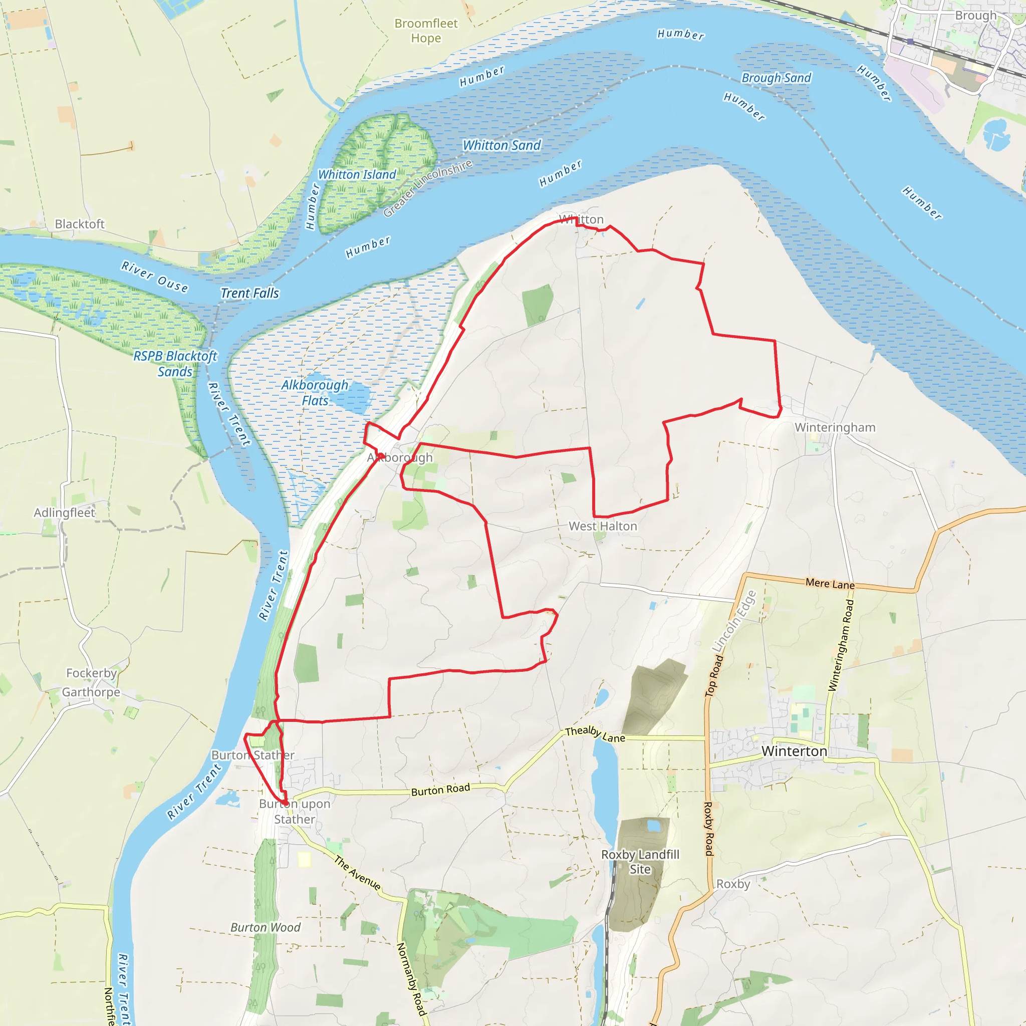Burton upon Stather and Whitton Loop mobile static map