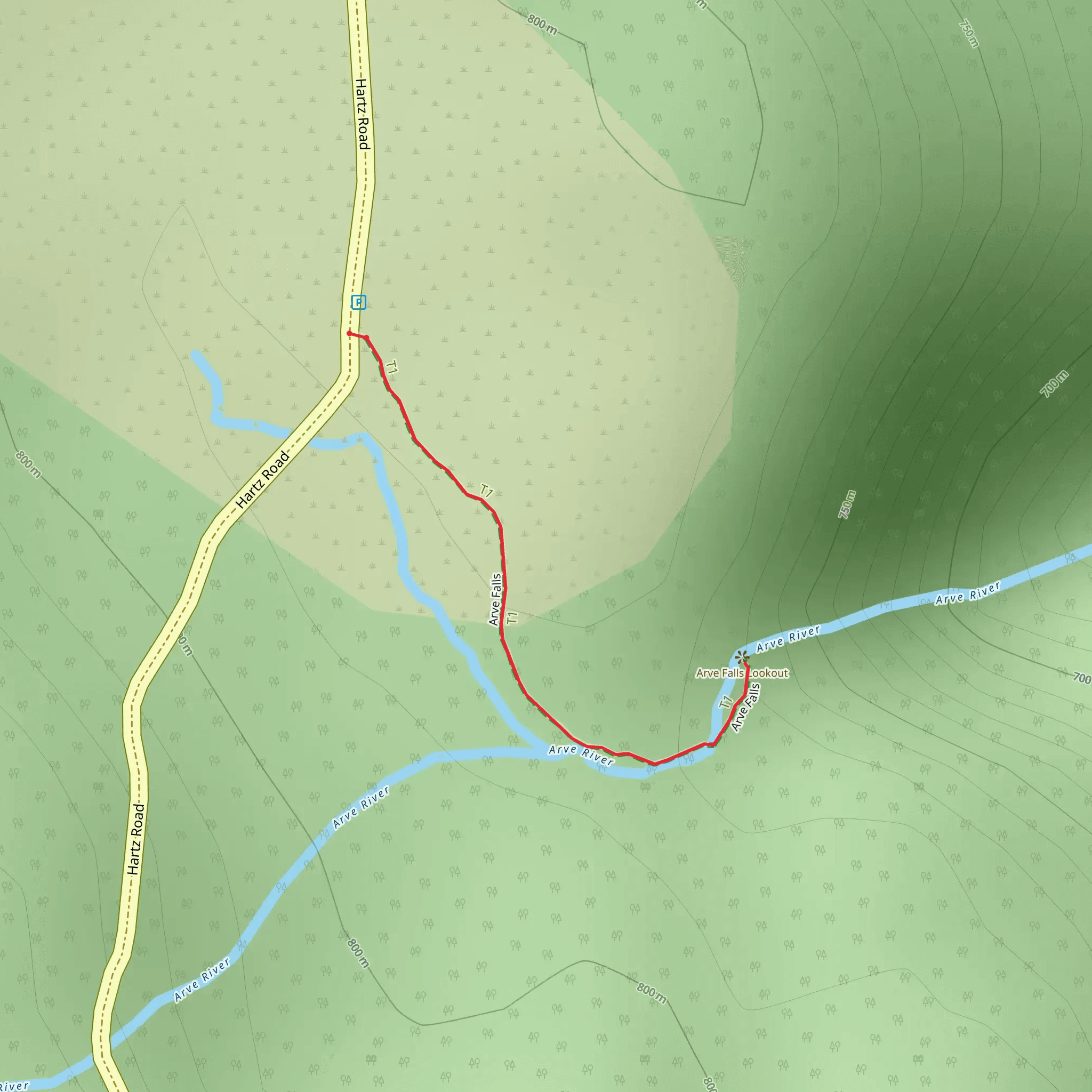 Arve Falls Walk mobile static map
