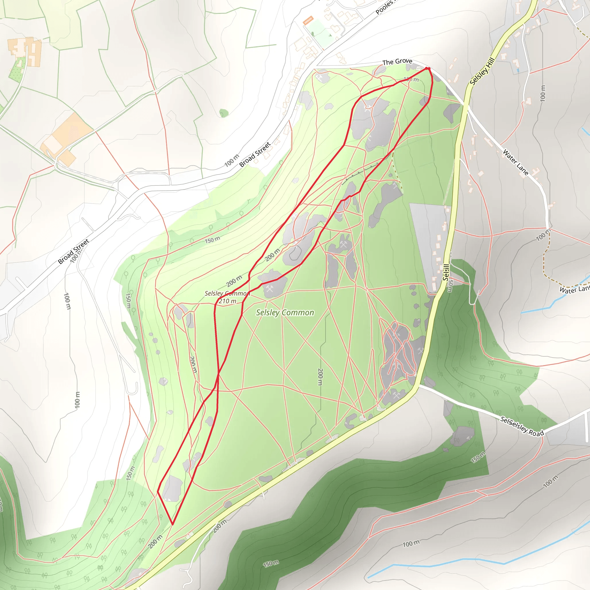 Selsley Common Peak Loop mobile static map