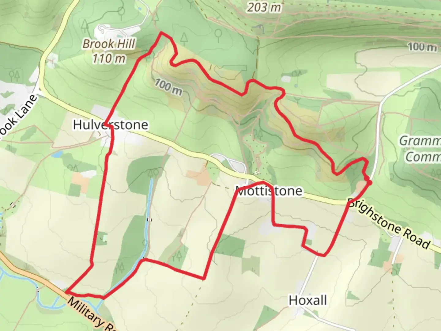 An image depicting the trail Hulverstone and Mottistone Loop and its surrounding area.