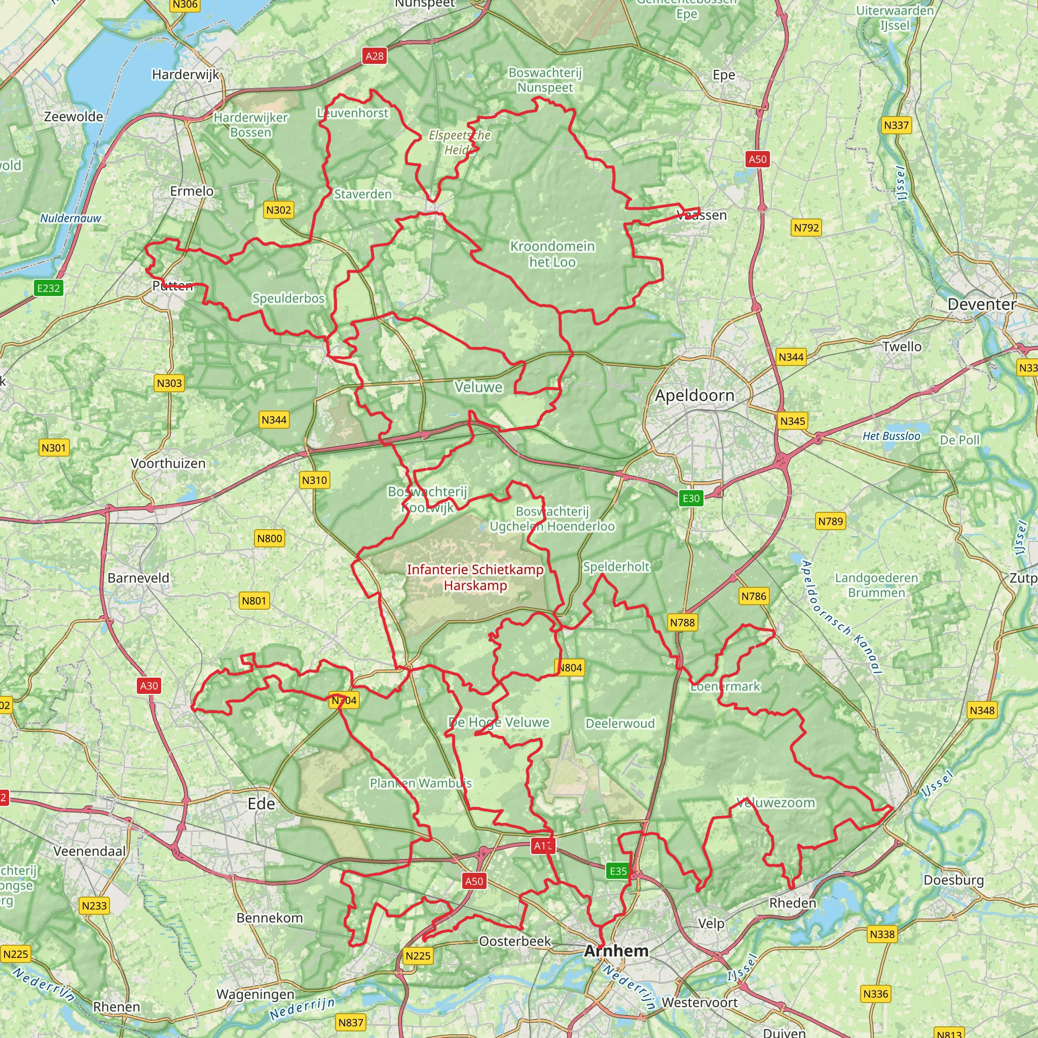 Veluwe Zwerfpad mobile static map