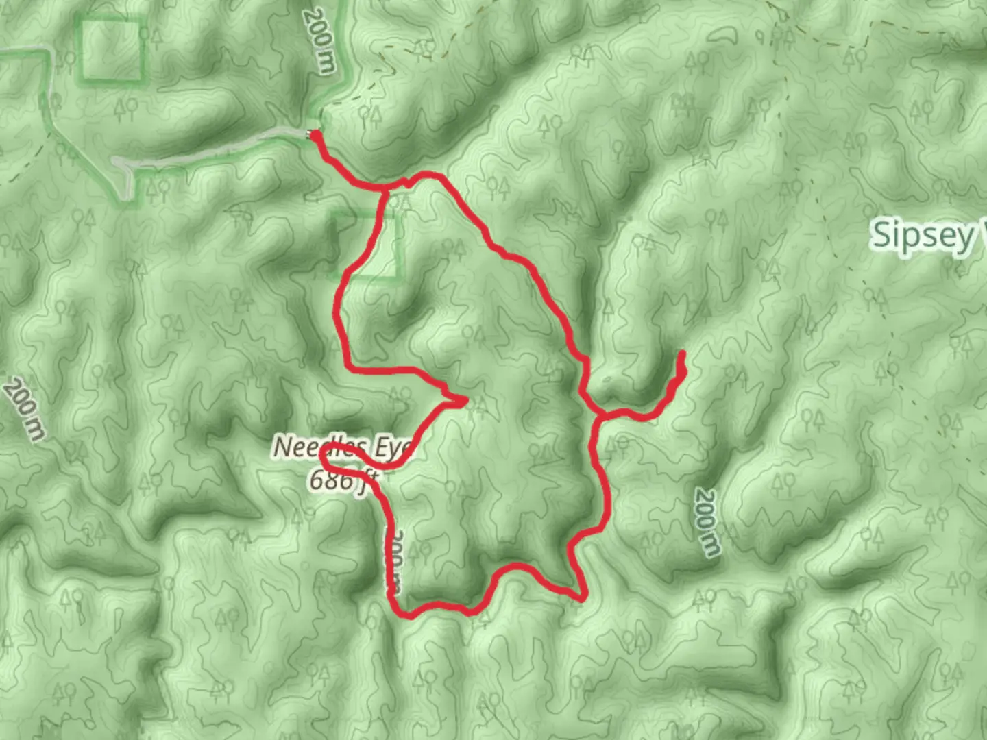 An image depicting the trail Thompson Creek Wild Hiking and East Bee Branch Canyon Loop Trail and its surrounding area.