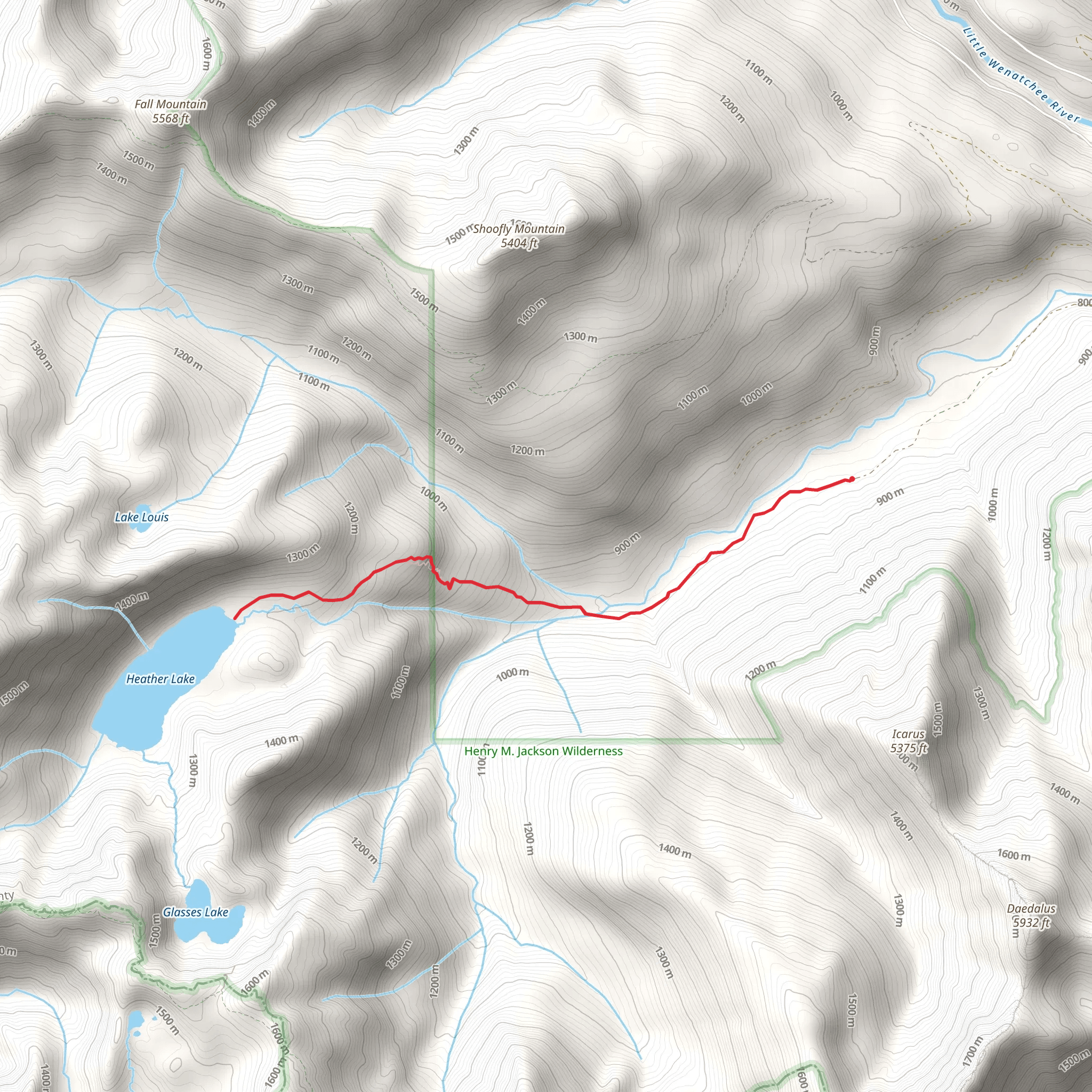 Heather Lake Trail mobile static map