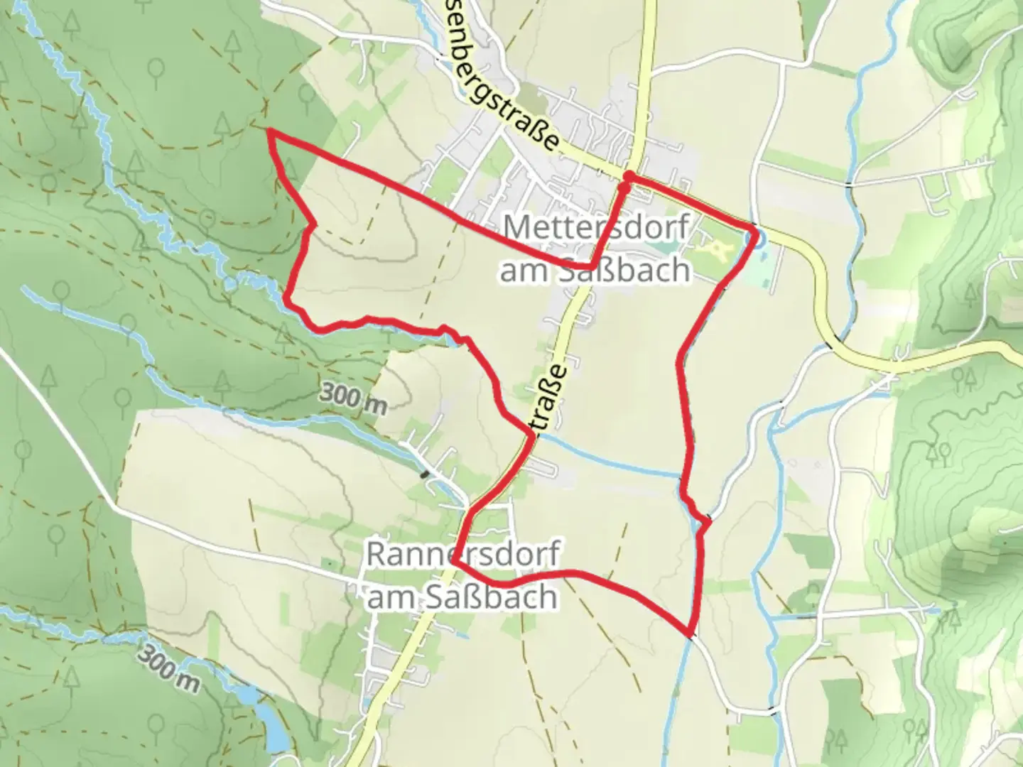 An image depicting the trail Sarossa Kren-Erlebnisweg and its surrounding area.