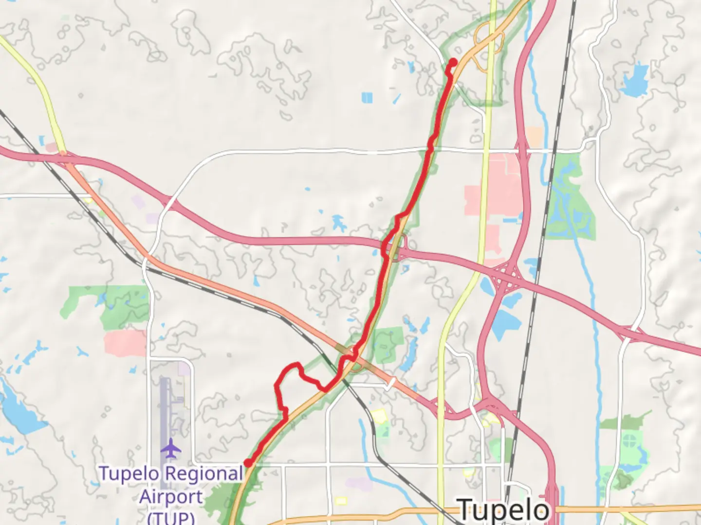 An image depicting the trail Beech Springs to Tracewood and its surrounding area.