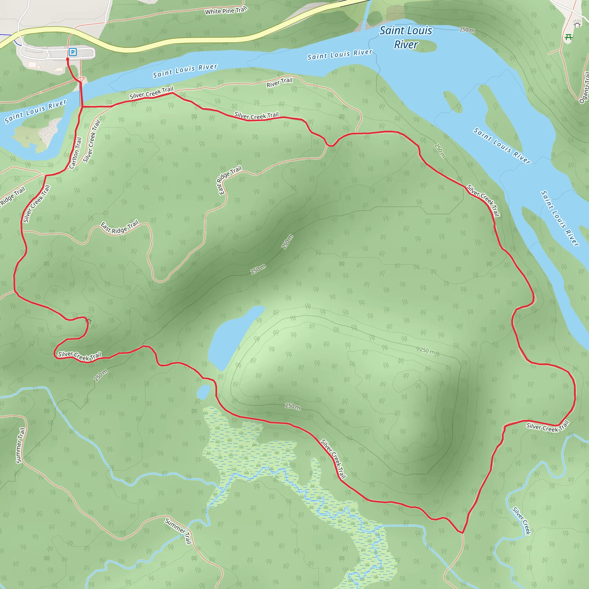 Loop along Saint Louis River mobile static map