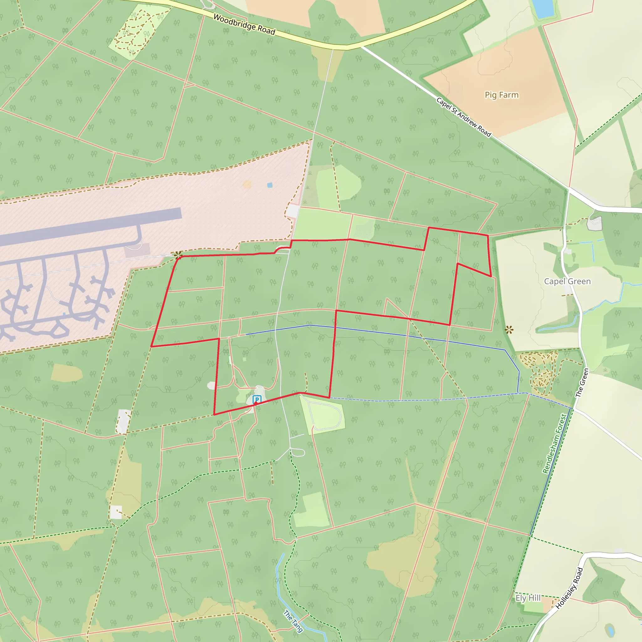 Capel St Andrew Country Park via Standlings Walk mobile static map