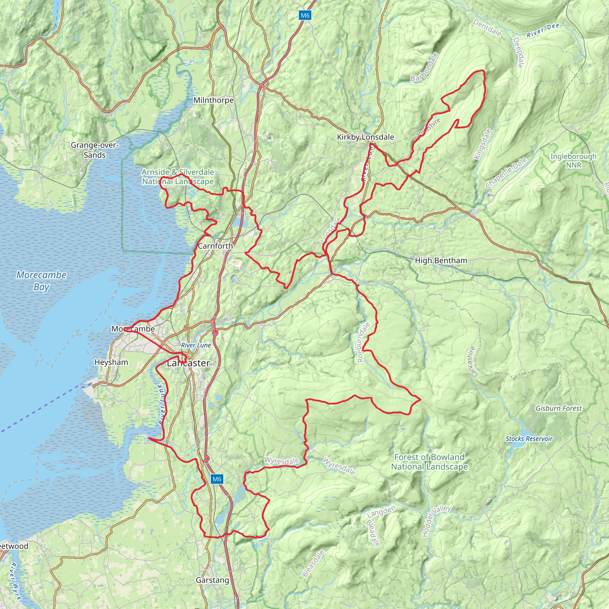 Lancashire's Northern Loop Walk mobile static map
