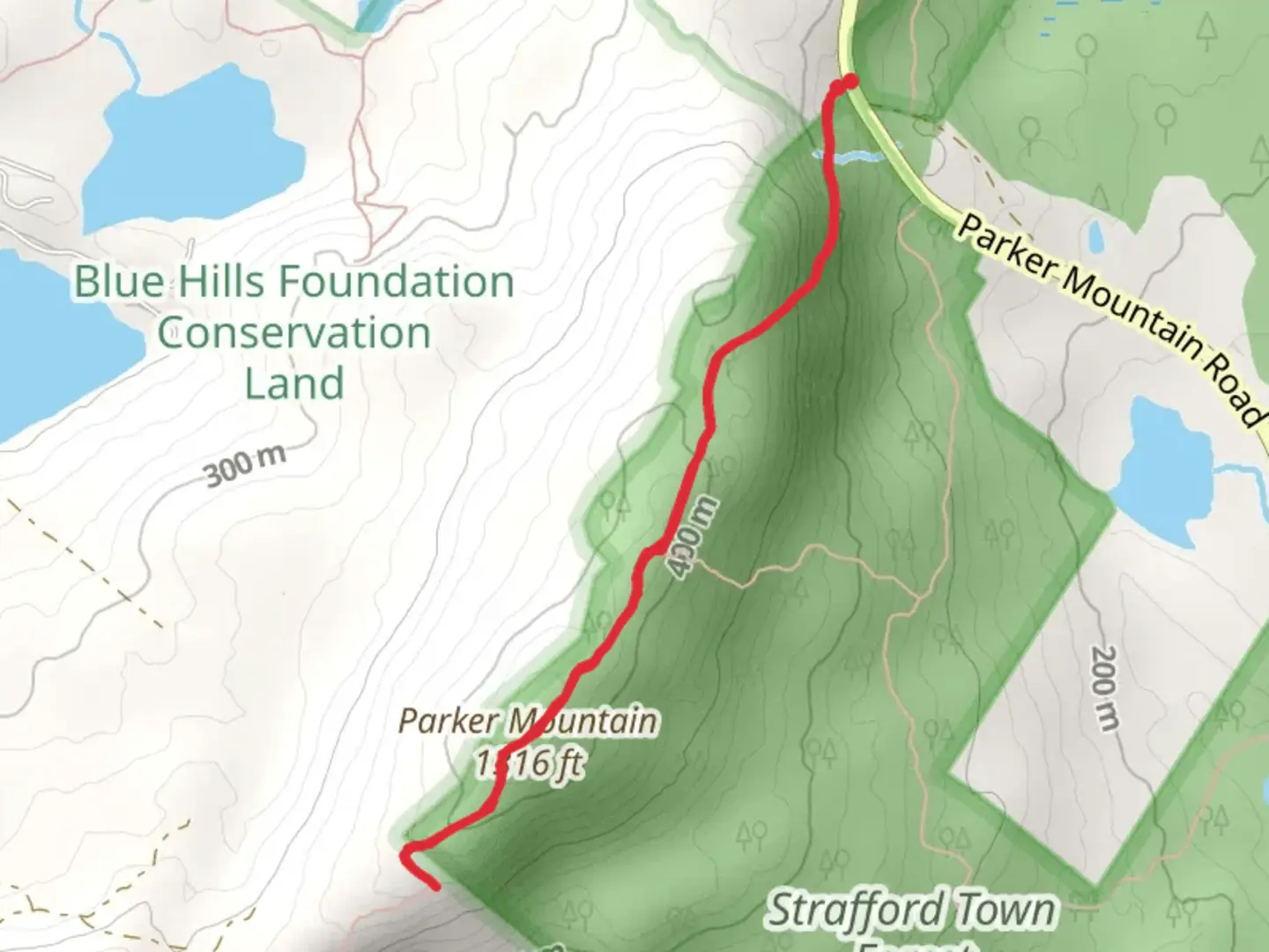 An image depicting the trail Parker Mountain via Spencer Smith Trail and its surrounding area.