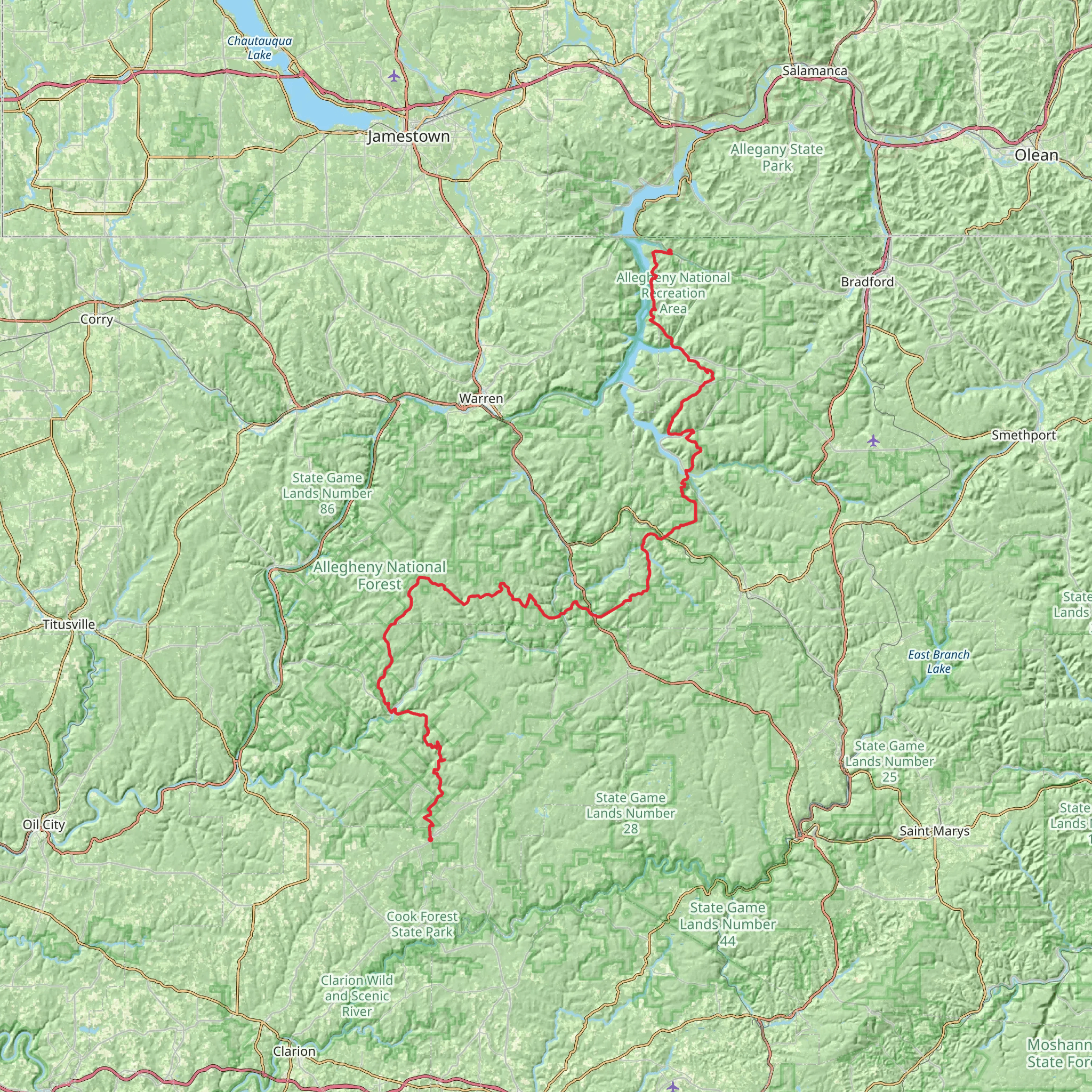 North Country Trail - Allegheny National Forest Section mobile static map