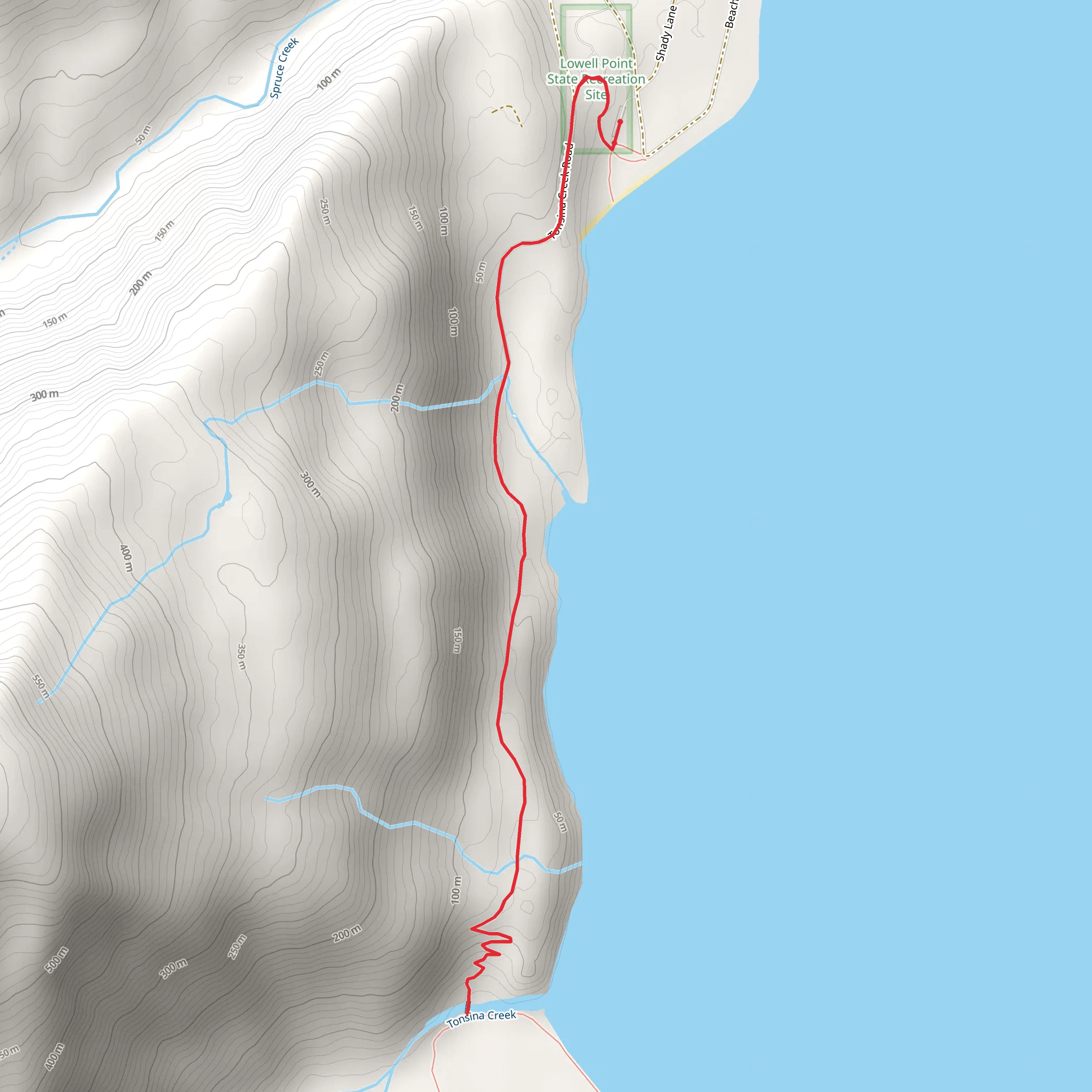 Caines Head - Tonsina Trail mobile static map