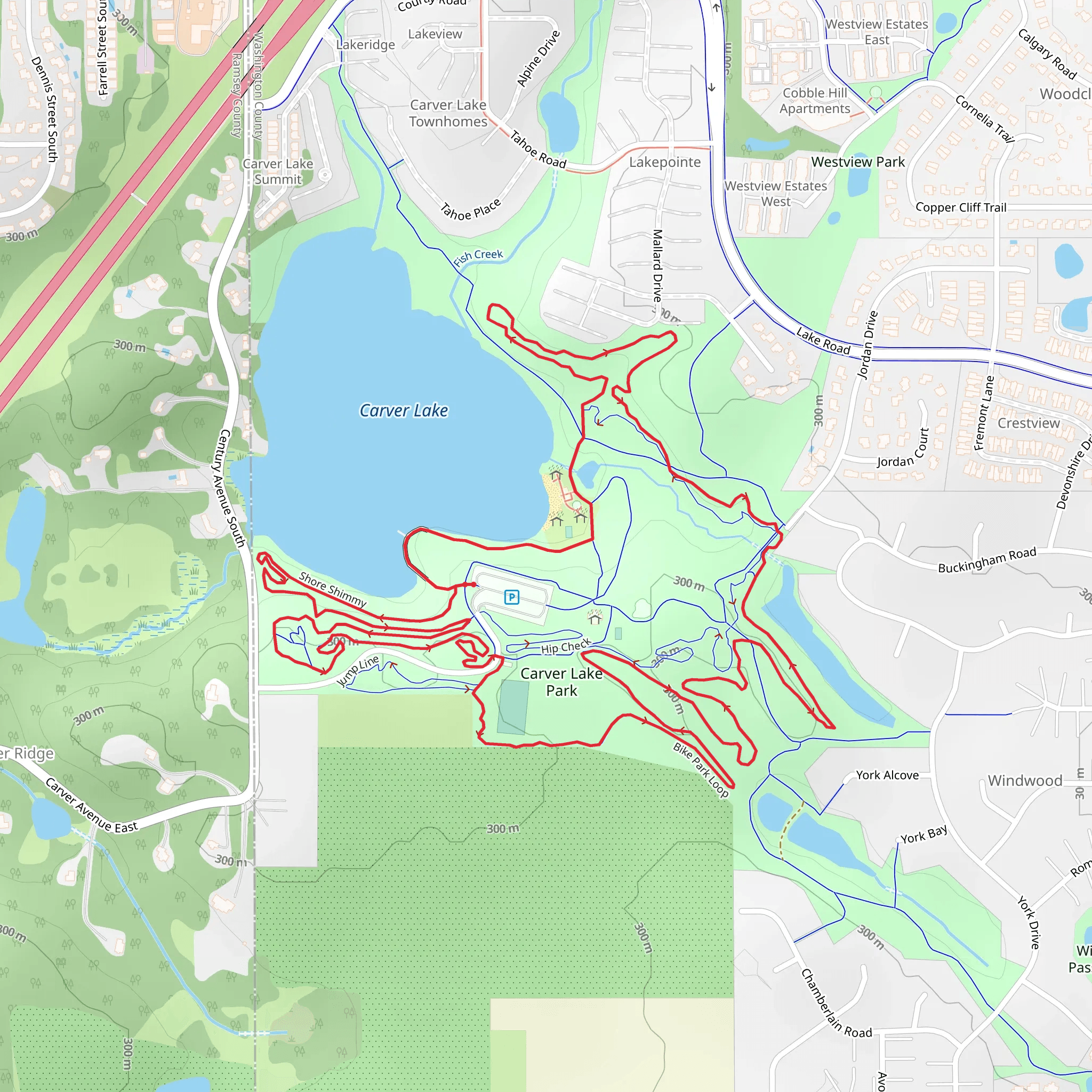 Shore Shimmy and Sticks N Stones Loop mobile static map