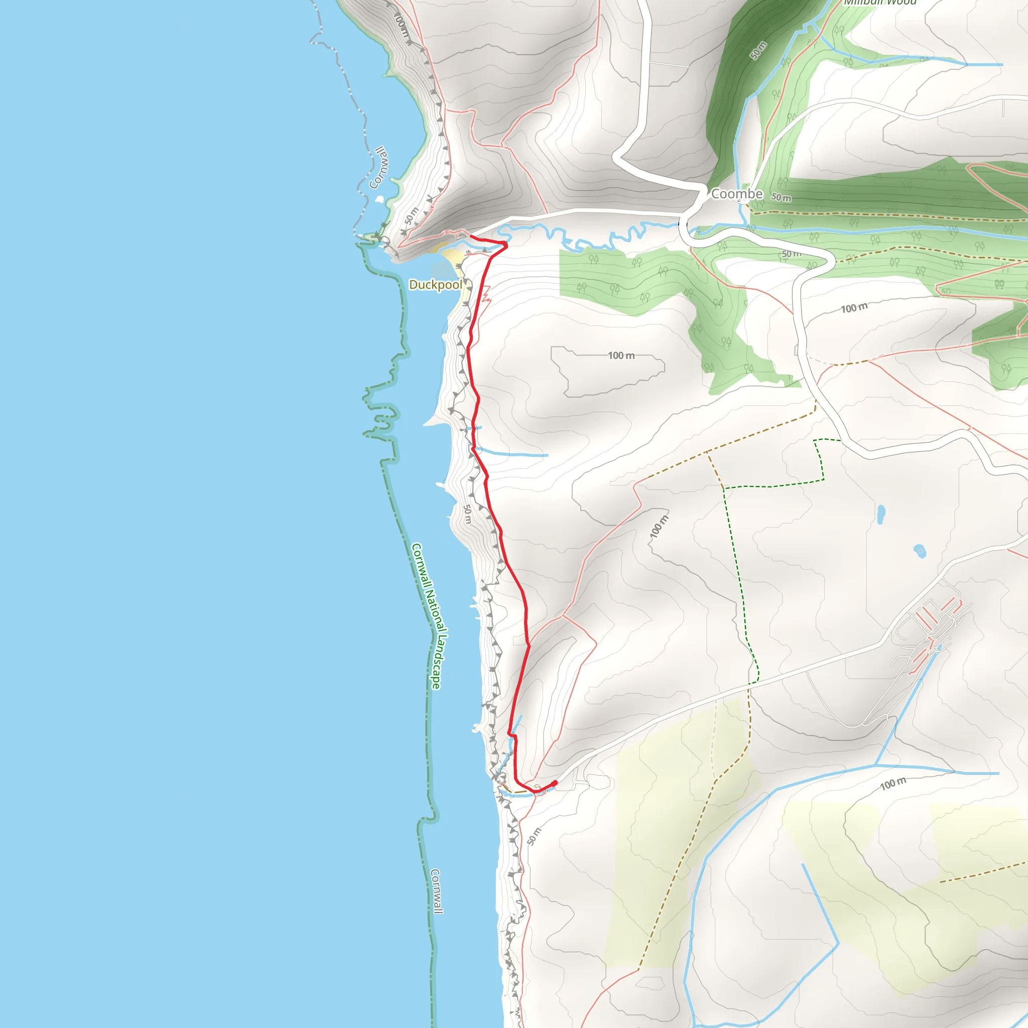 Sandymouth to Duckpool Coastal Walk mobile static map