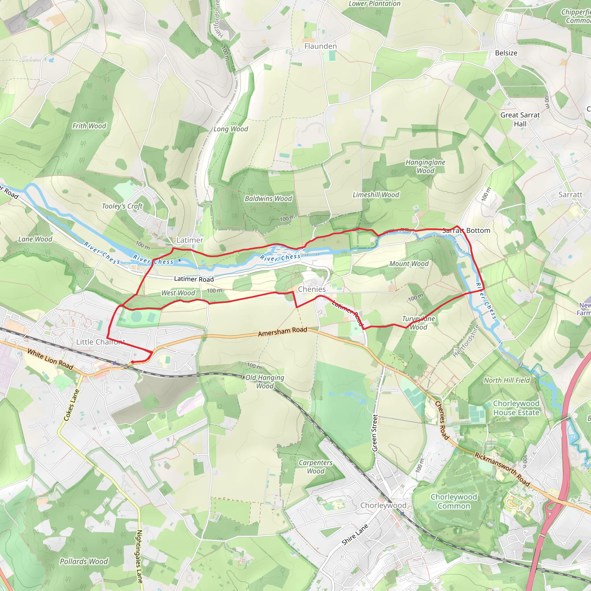 Sarratt Bottom and Chenies from Little Chalfont mobile static map