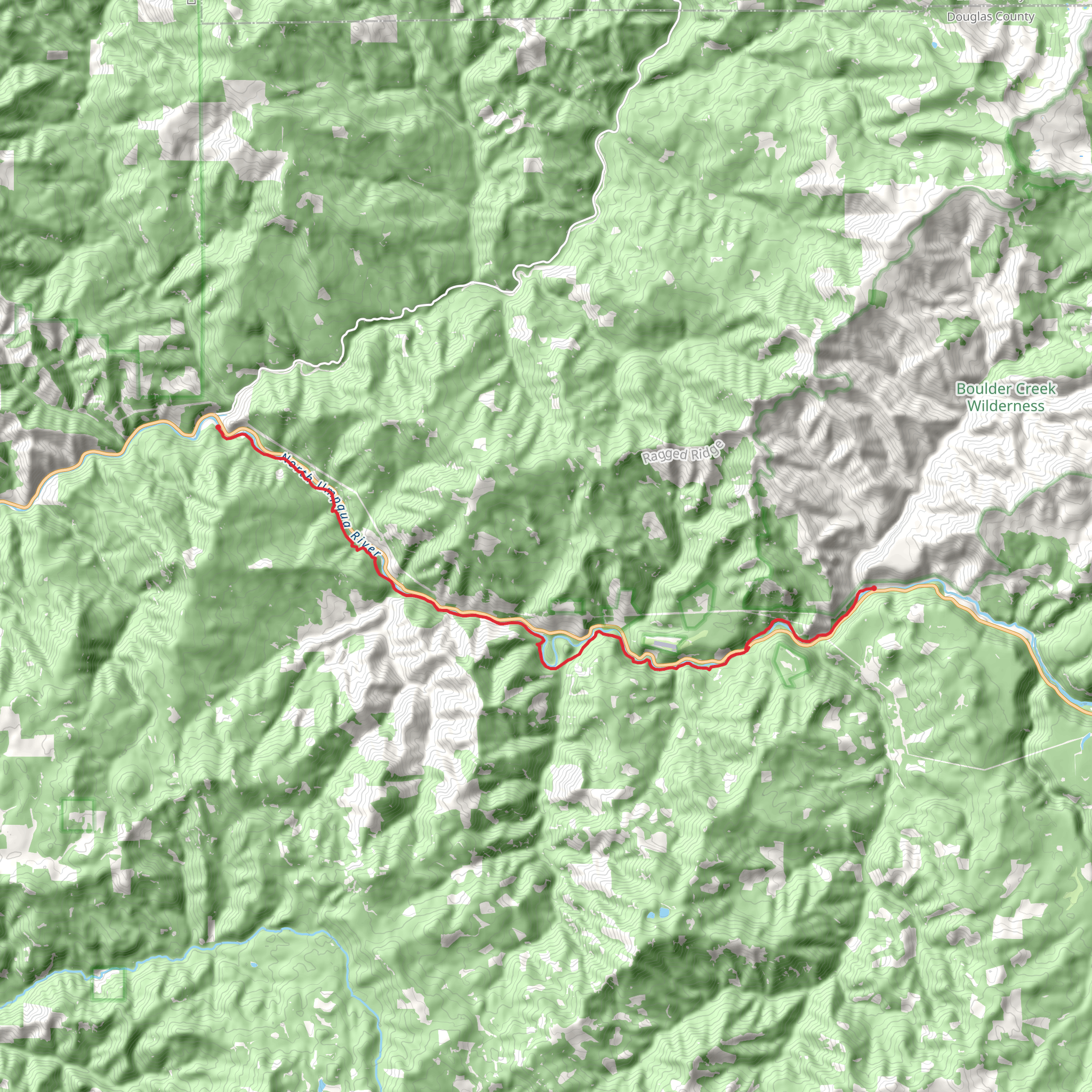 North Umpqua Trail - Jessie Wright and Panther mobile static map