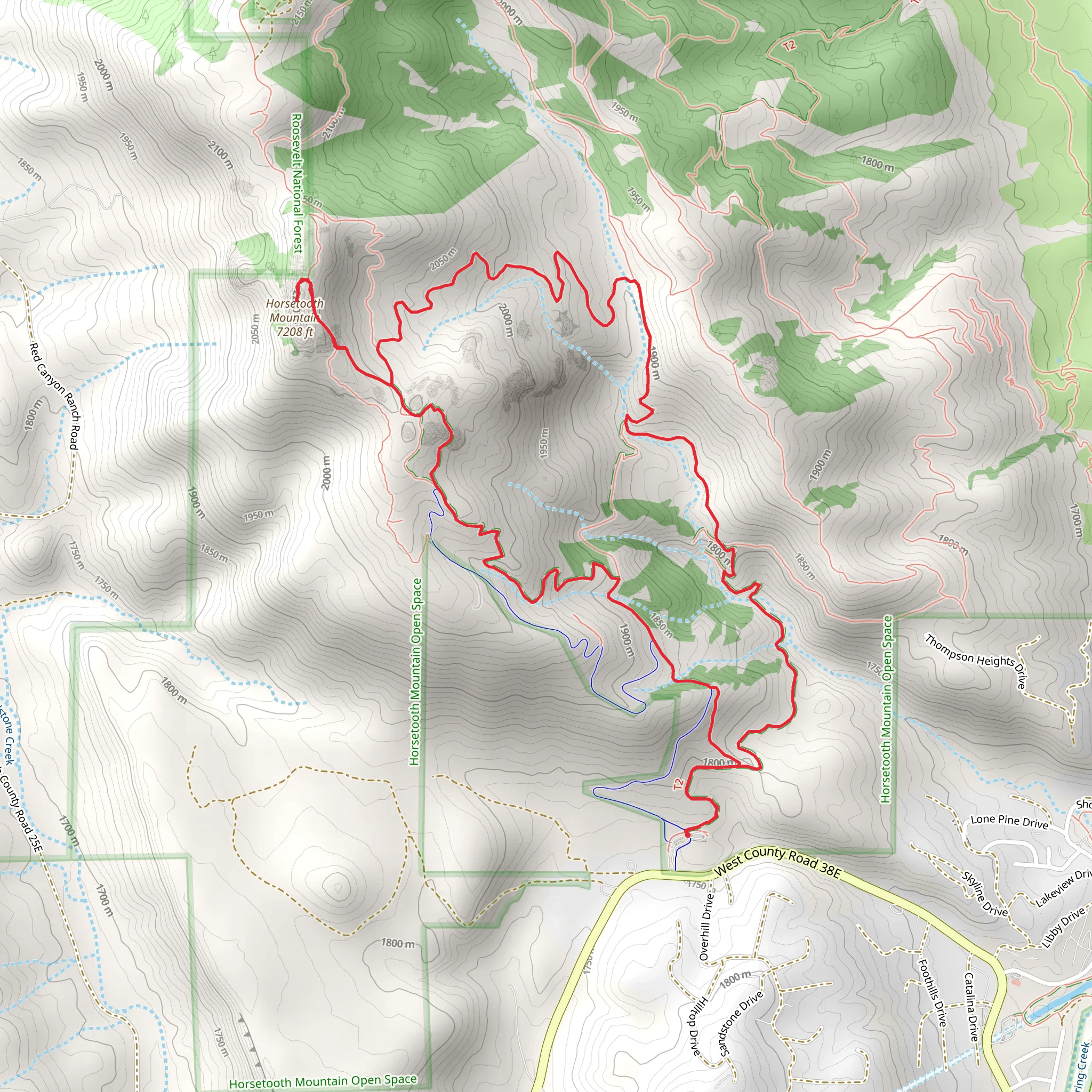 Horsetooth Mountain and Horsetooth Falls Trail Loop mobile static map