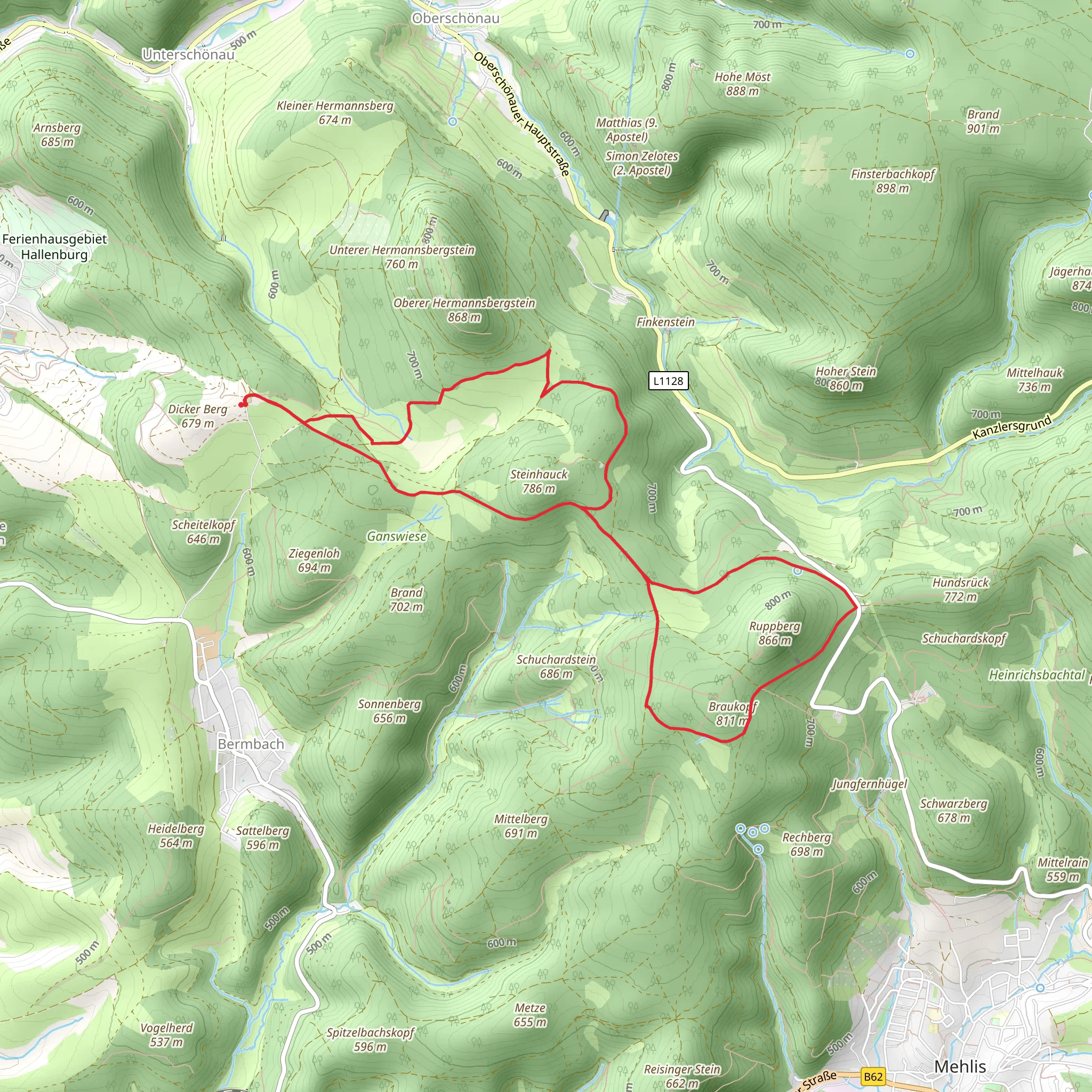 Braukopf Loop via Hirtentrift mobile static map