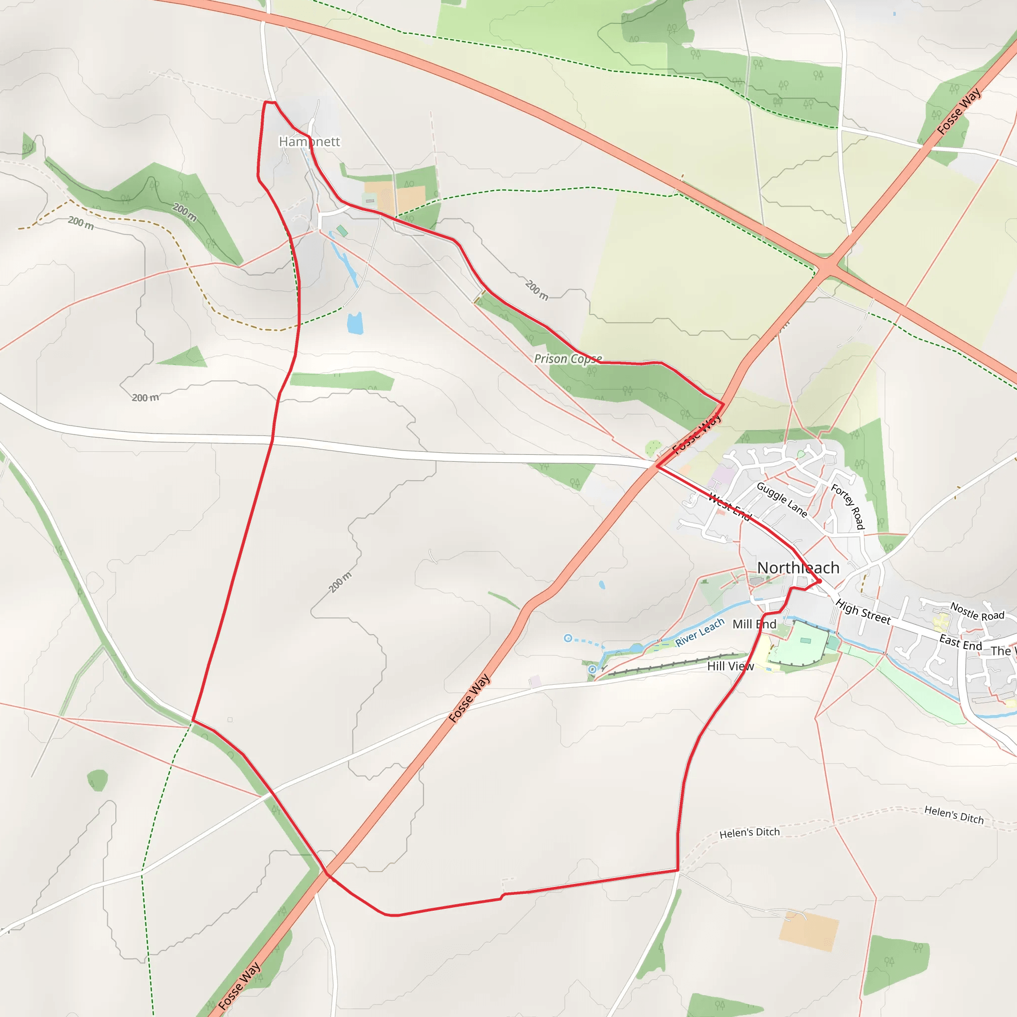 Northleach, Hampnett and the Saltway mobile static map