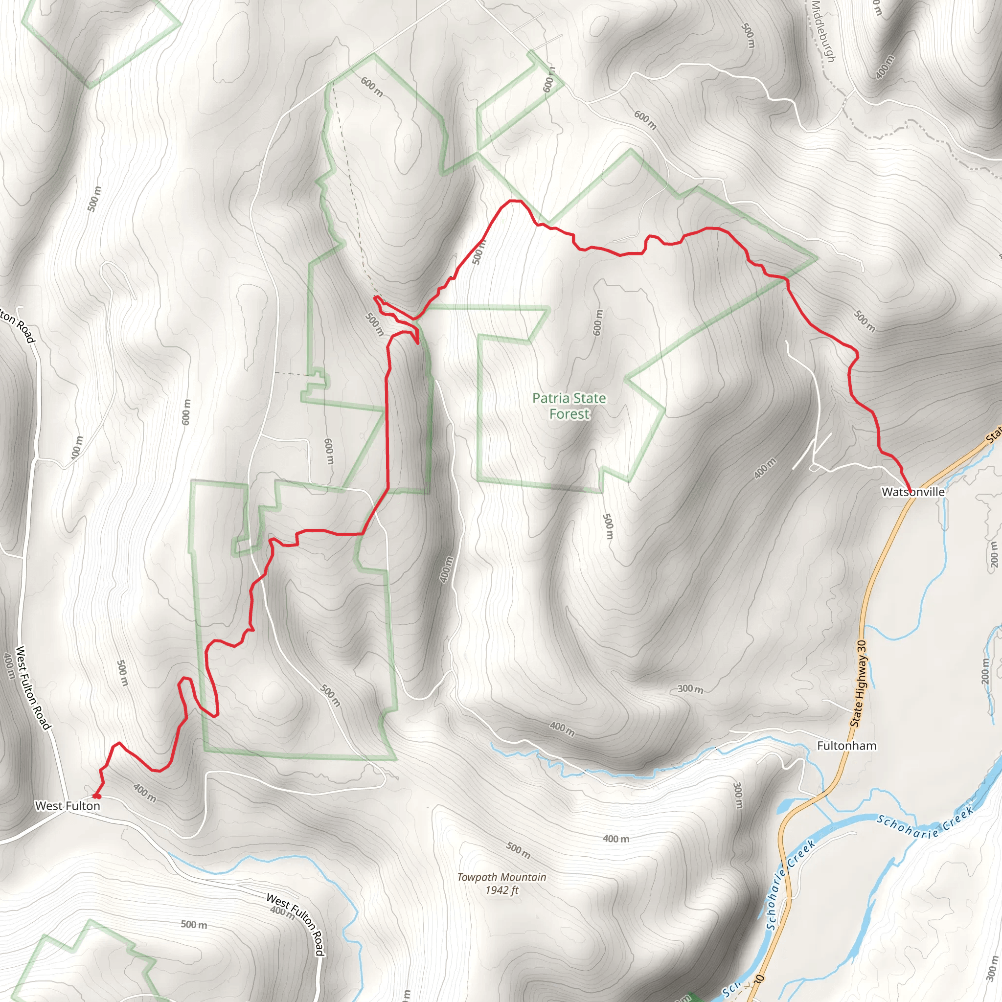 West Fulton to Wastonville mobile static map