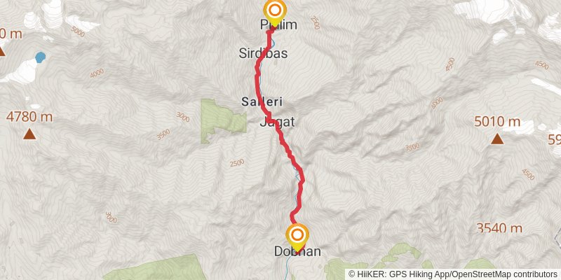 Great Himalayan Trail stage 50 Map