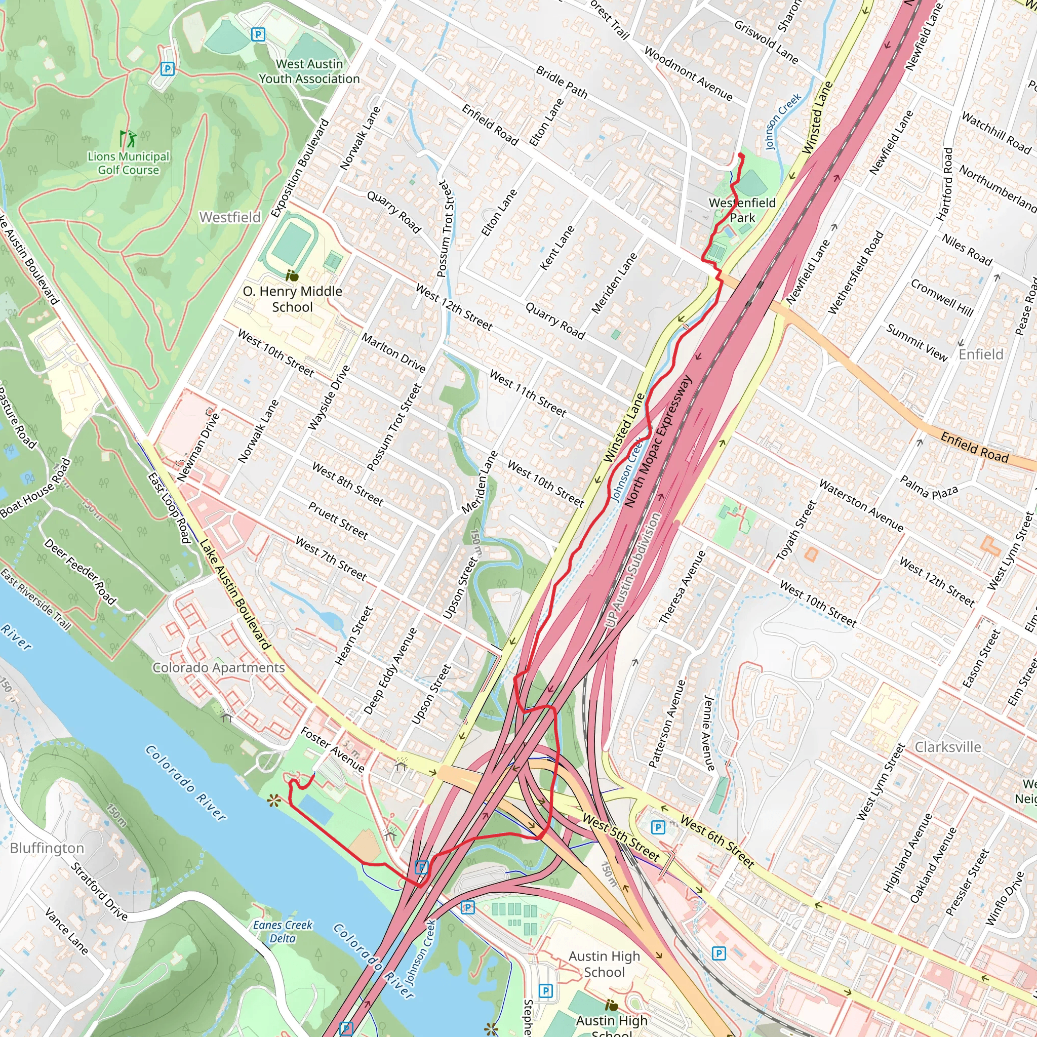 Lady Bird Lake Hike Trail mobile static map