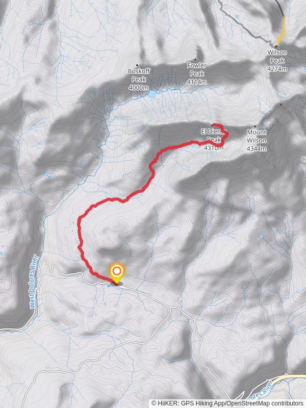 El Diente Peak via Kilpacker Basin Trail