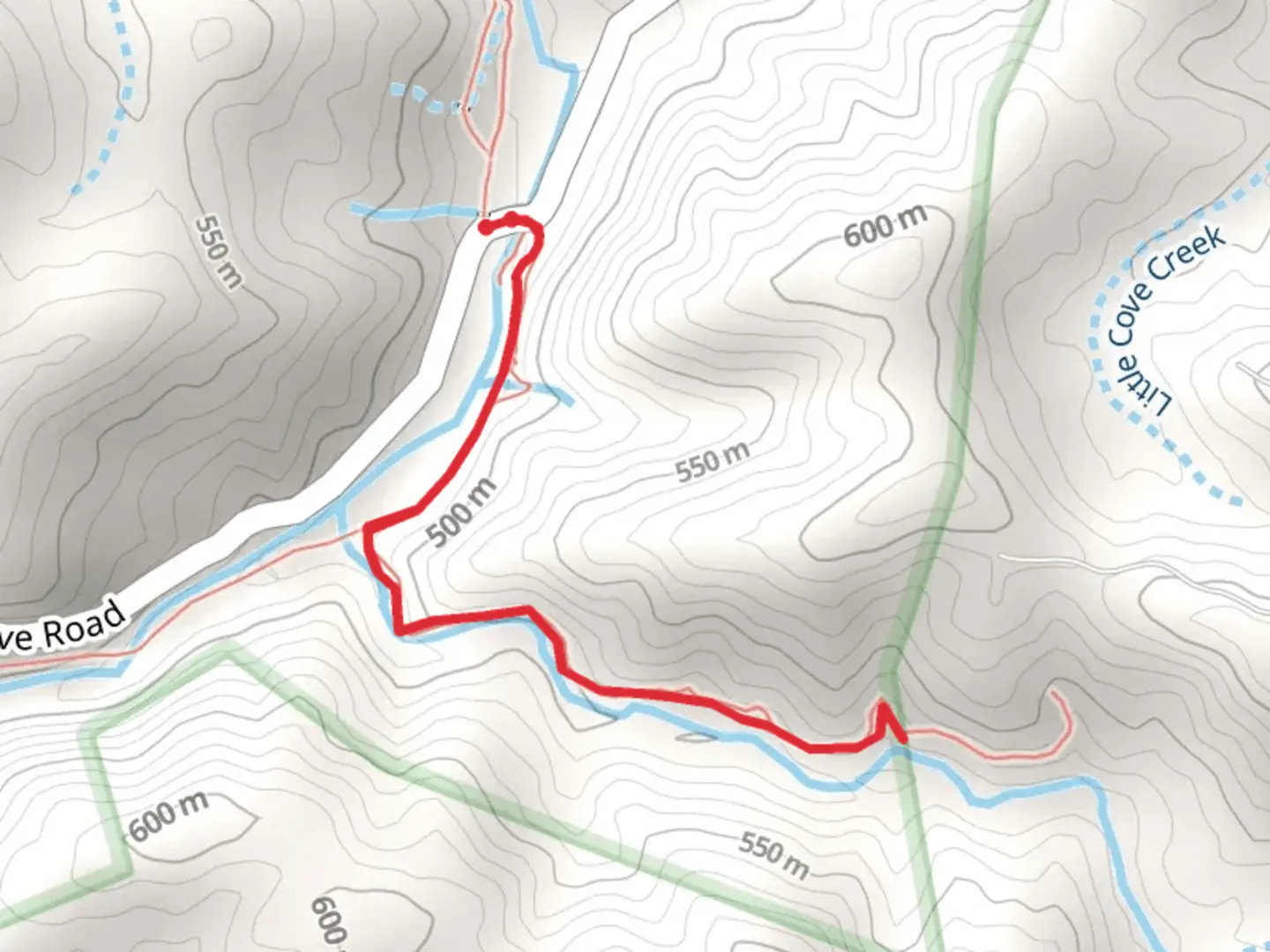 An image depicting the trail Big Bradley Falls Overlook Trail and its surrounding area.