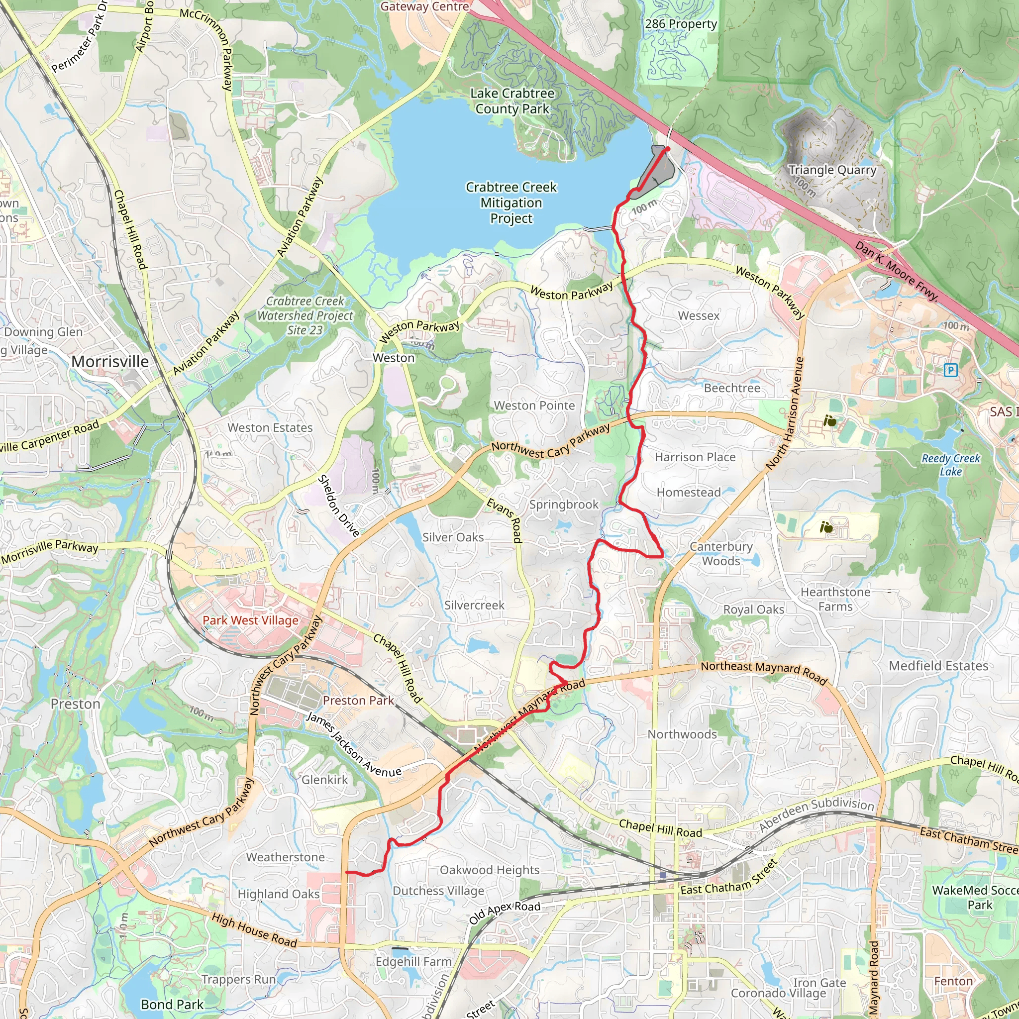Black Creek Greenway mobile static map