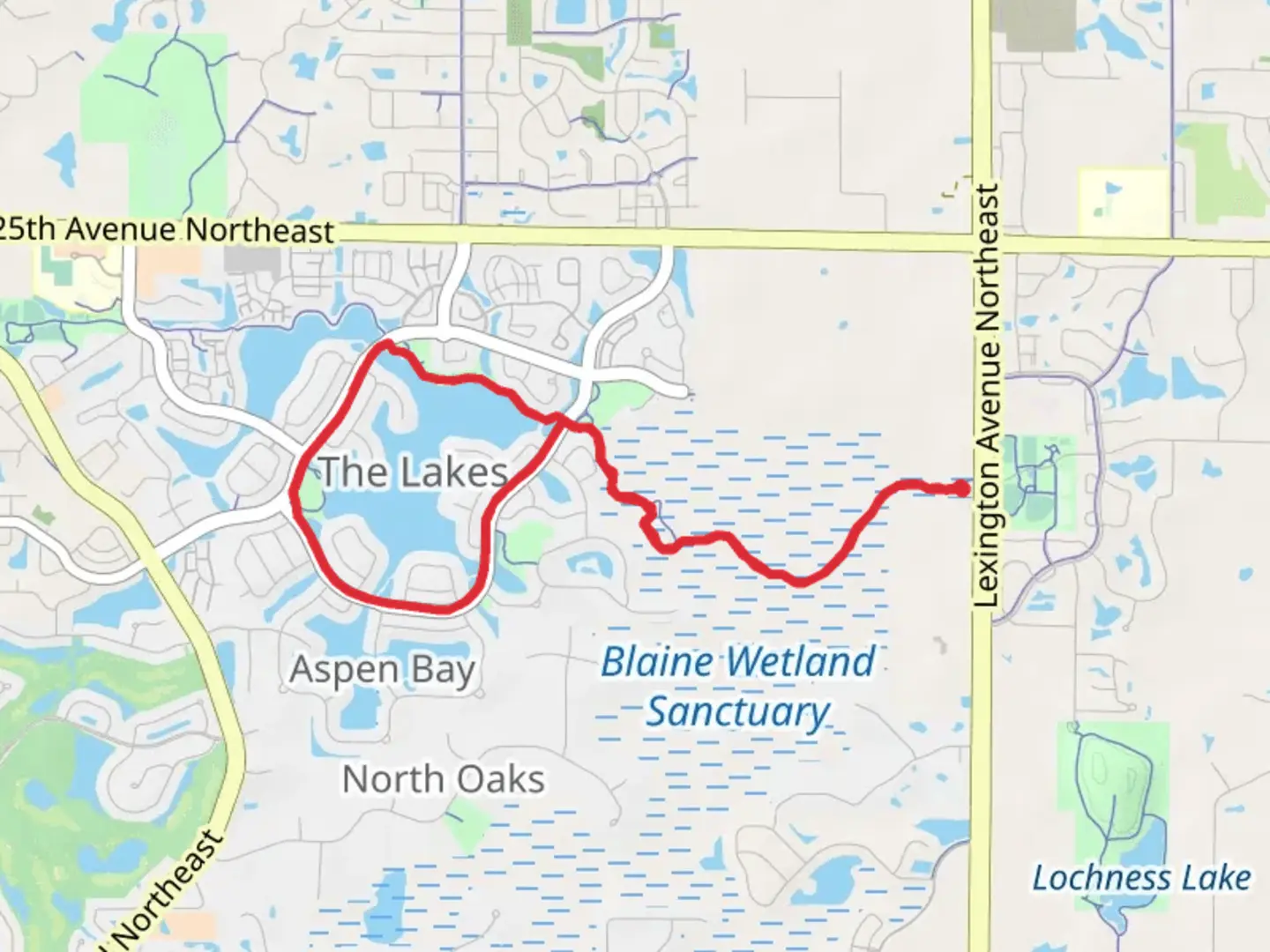 An image depicting the trail Sunrise Lake via Blaine Wetland Sanctuary Path and its surrounding area.