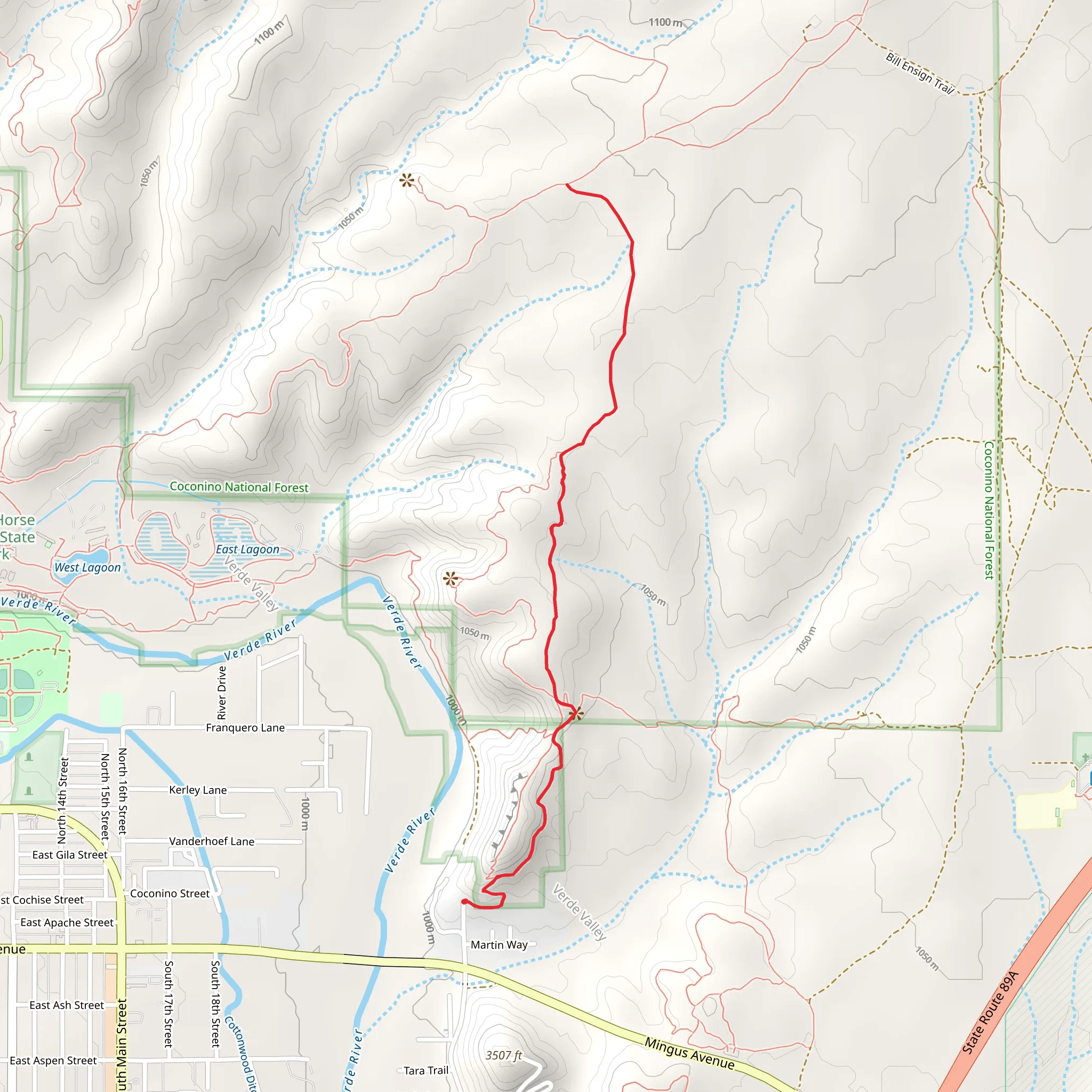 Bill Ensign Trail mobile static map