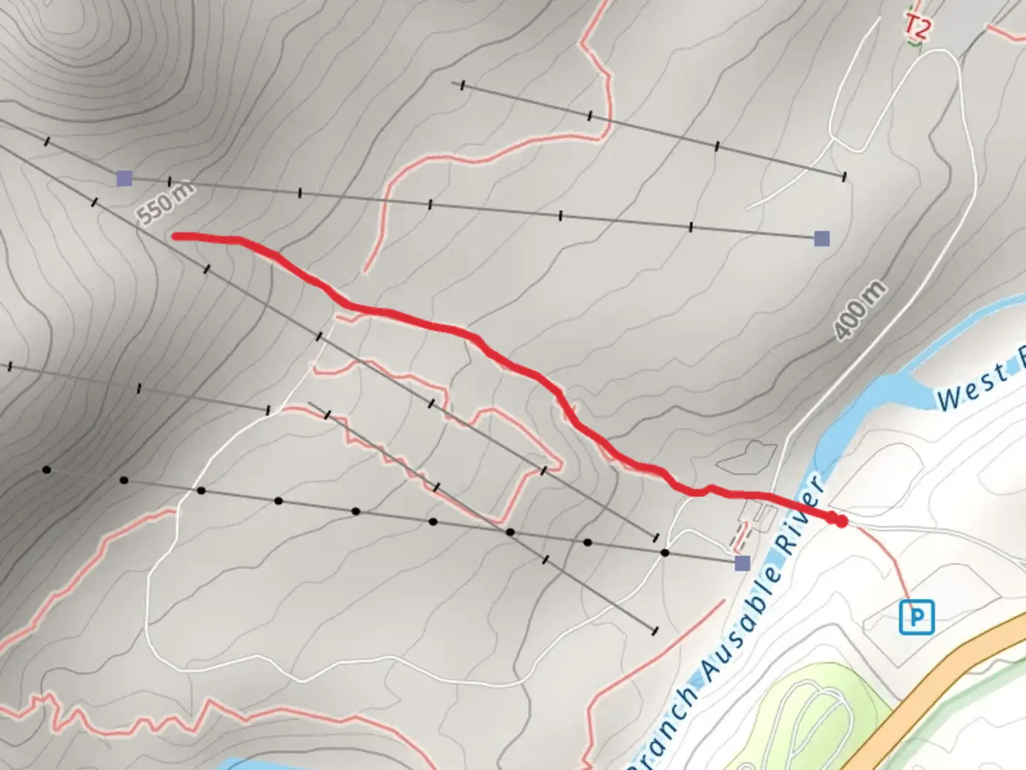 An image depicting the trail Little Whiteface Mountain and its surrounding area.